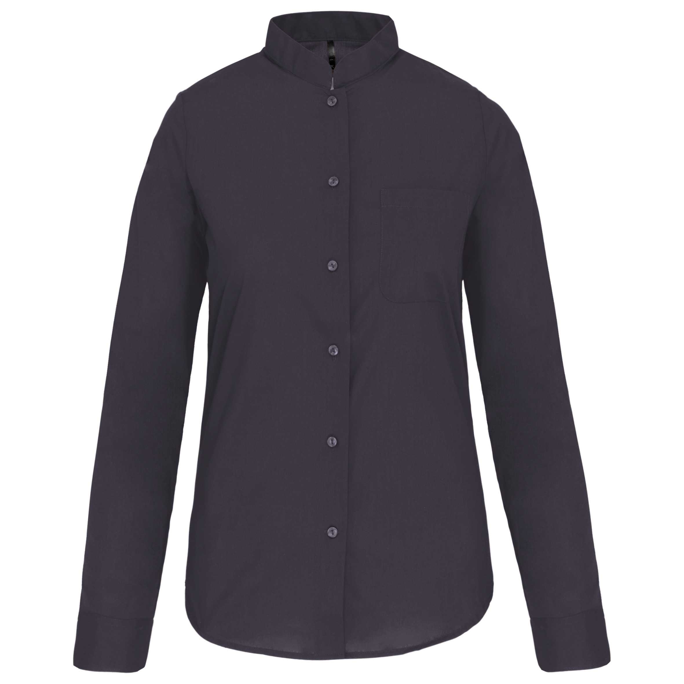 Camisa cuello mao manga larga mujer Zinc