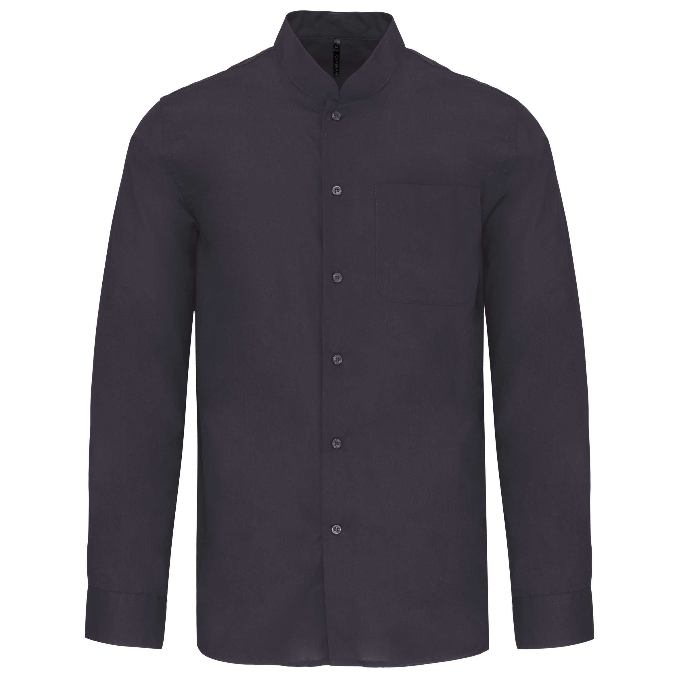 Camisa cuello mao  manga larga hombre Zinc
