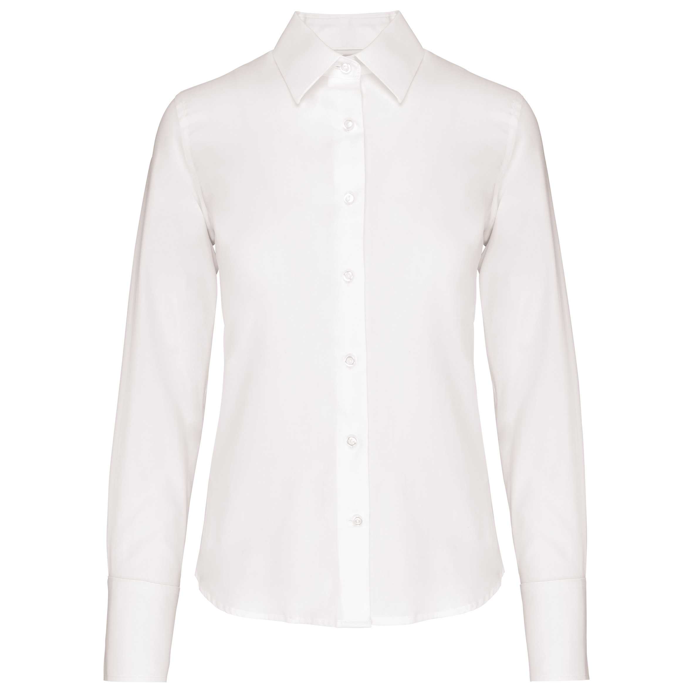 Camisa no-plancha manga larga mujer White