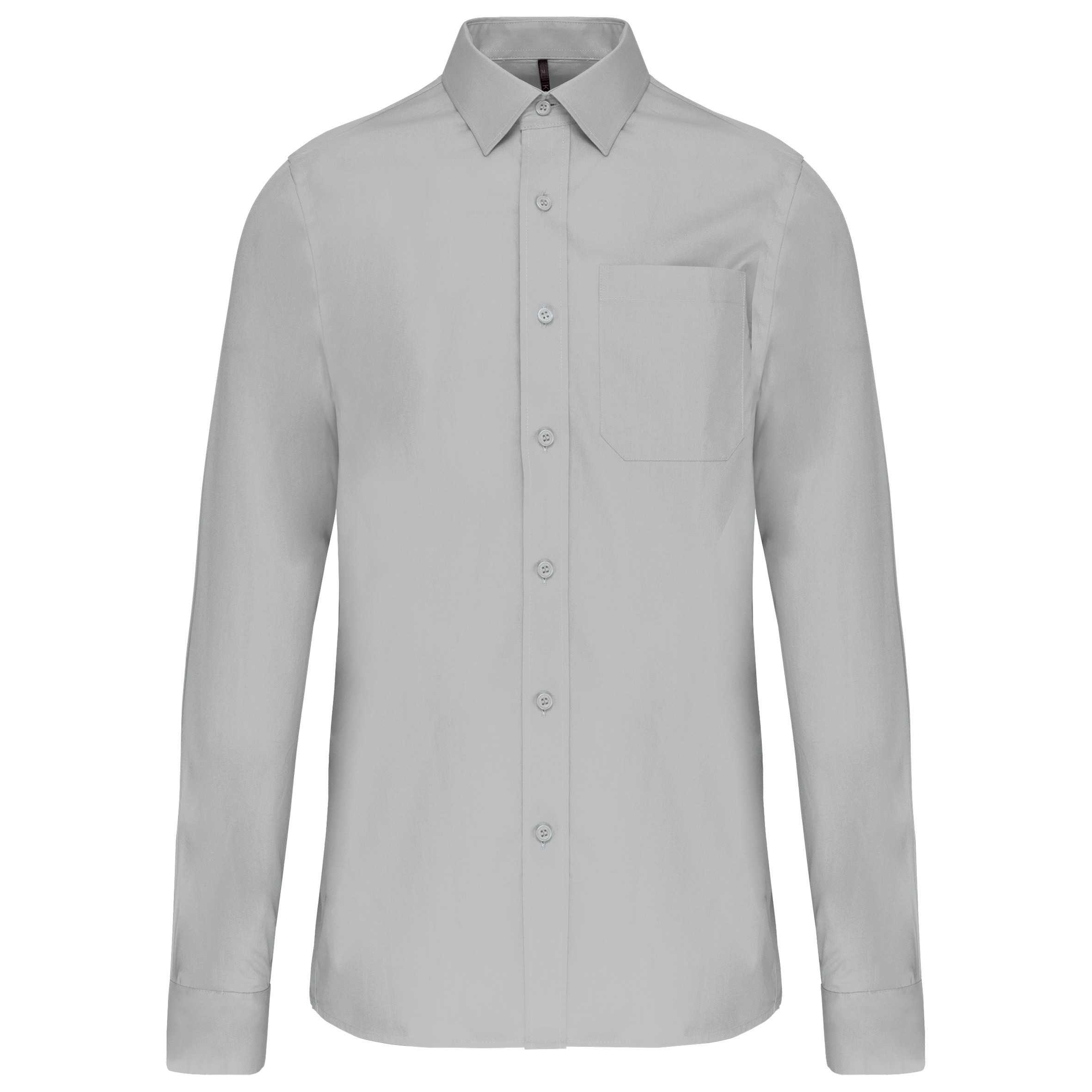Camisa popelina manga larga hombre Snow Grey