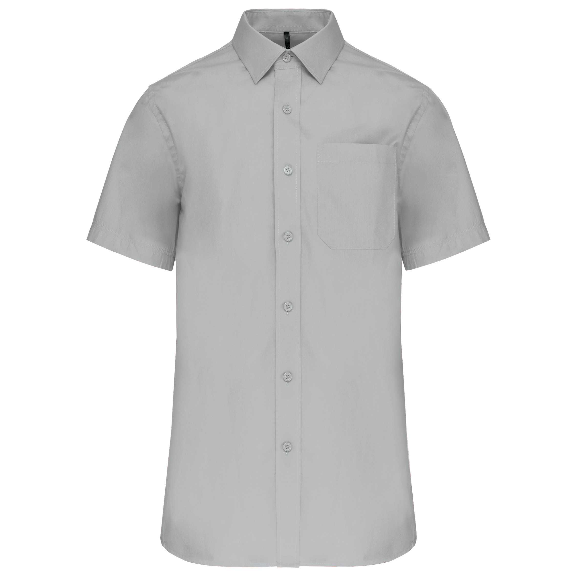 Camisa popelina manga corta hombre Snow Grey