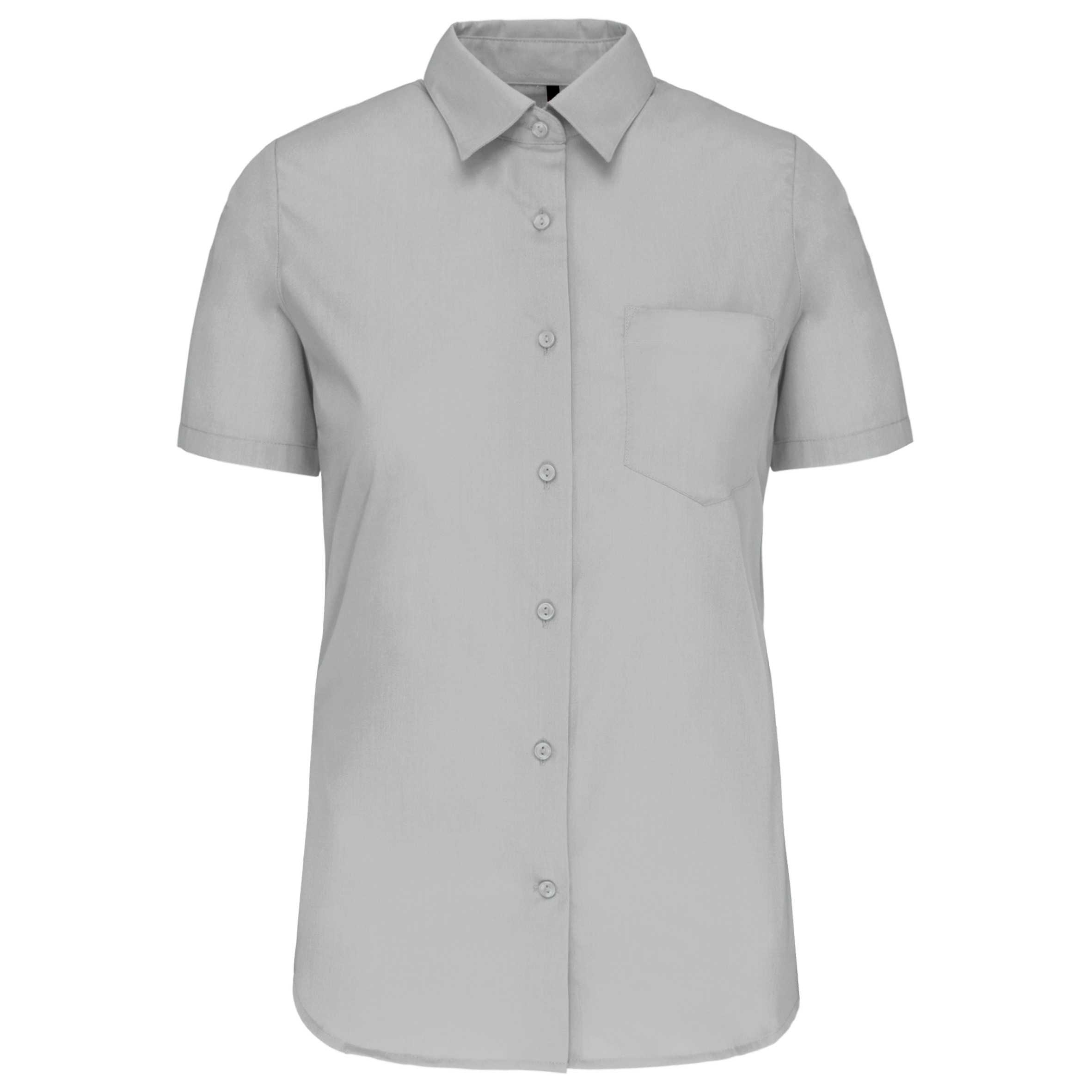 Camisa popelina manga corta mujer Snow Grey