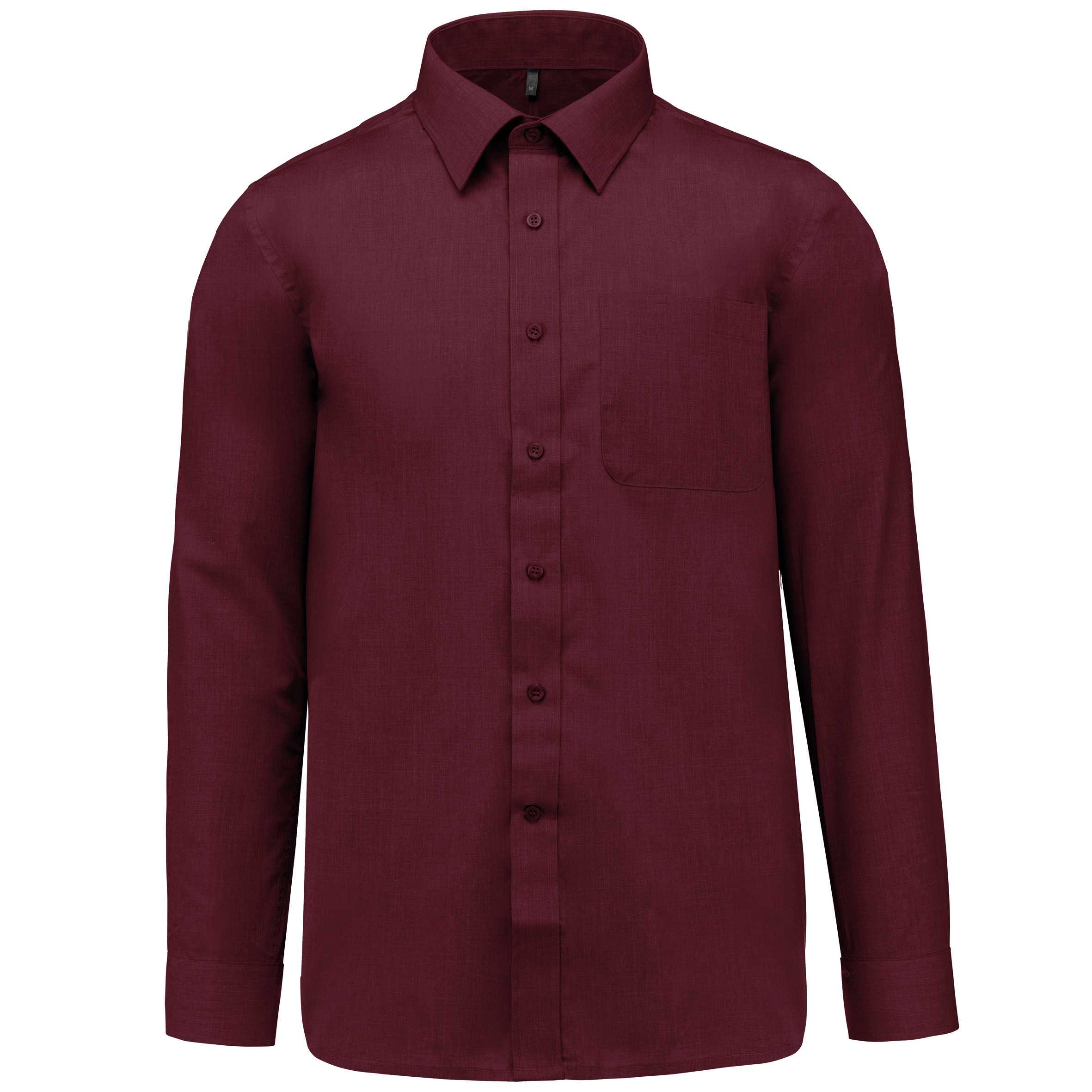 Camisa popelina de polialgodón de fácil cuidado hombre Wine