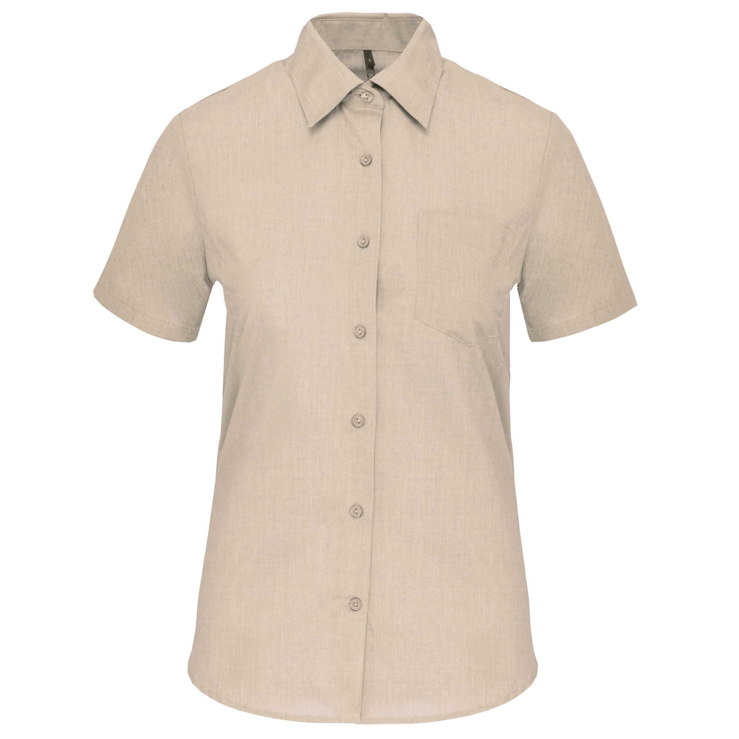 Camisa popelina de polialgodón manga corta de fácil cuidado mujer Angora