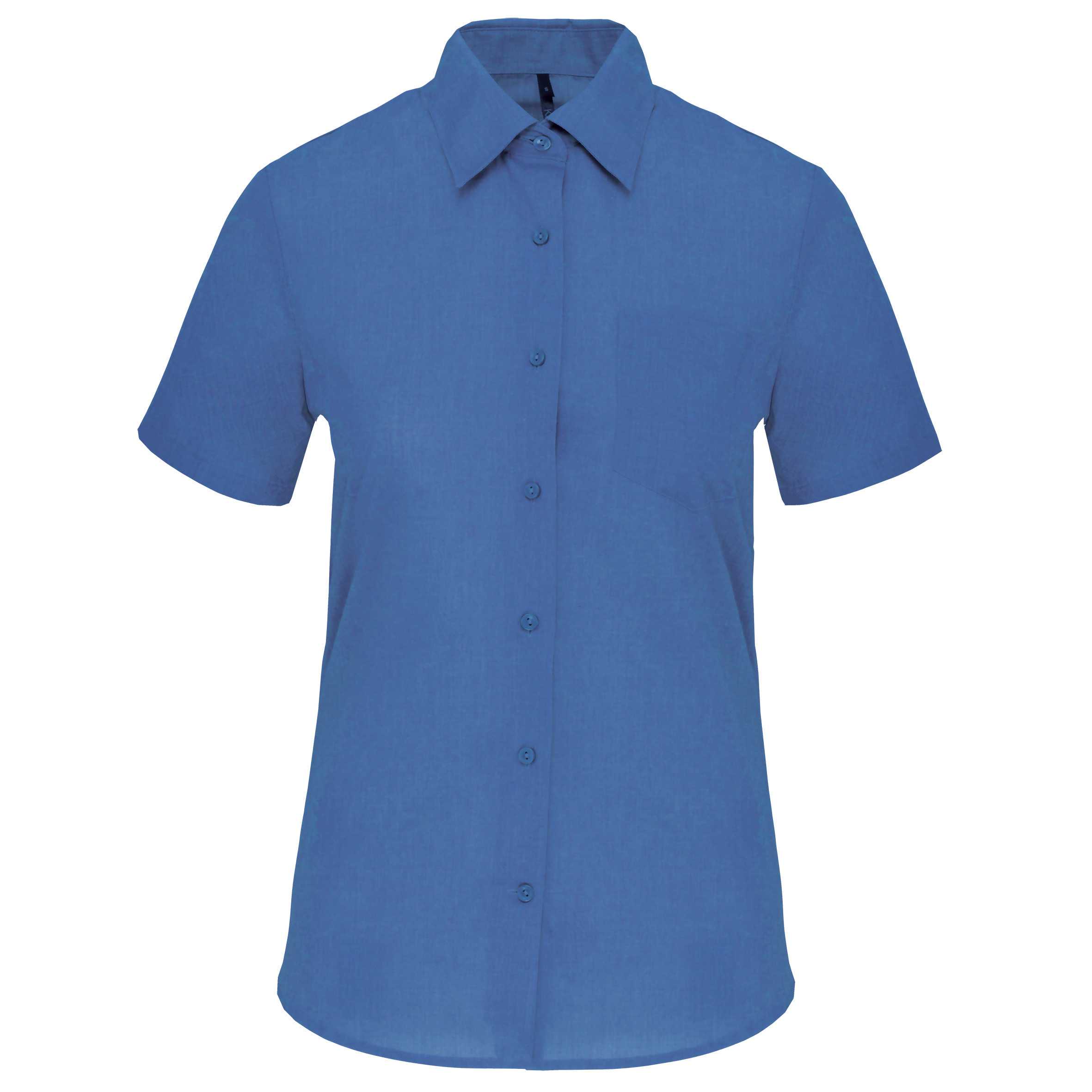 Camisa popelina de polialgodón manga corta de fácil cuidado mujer Cobalt Blue