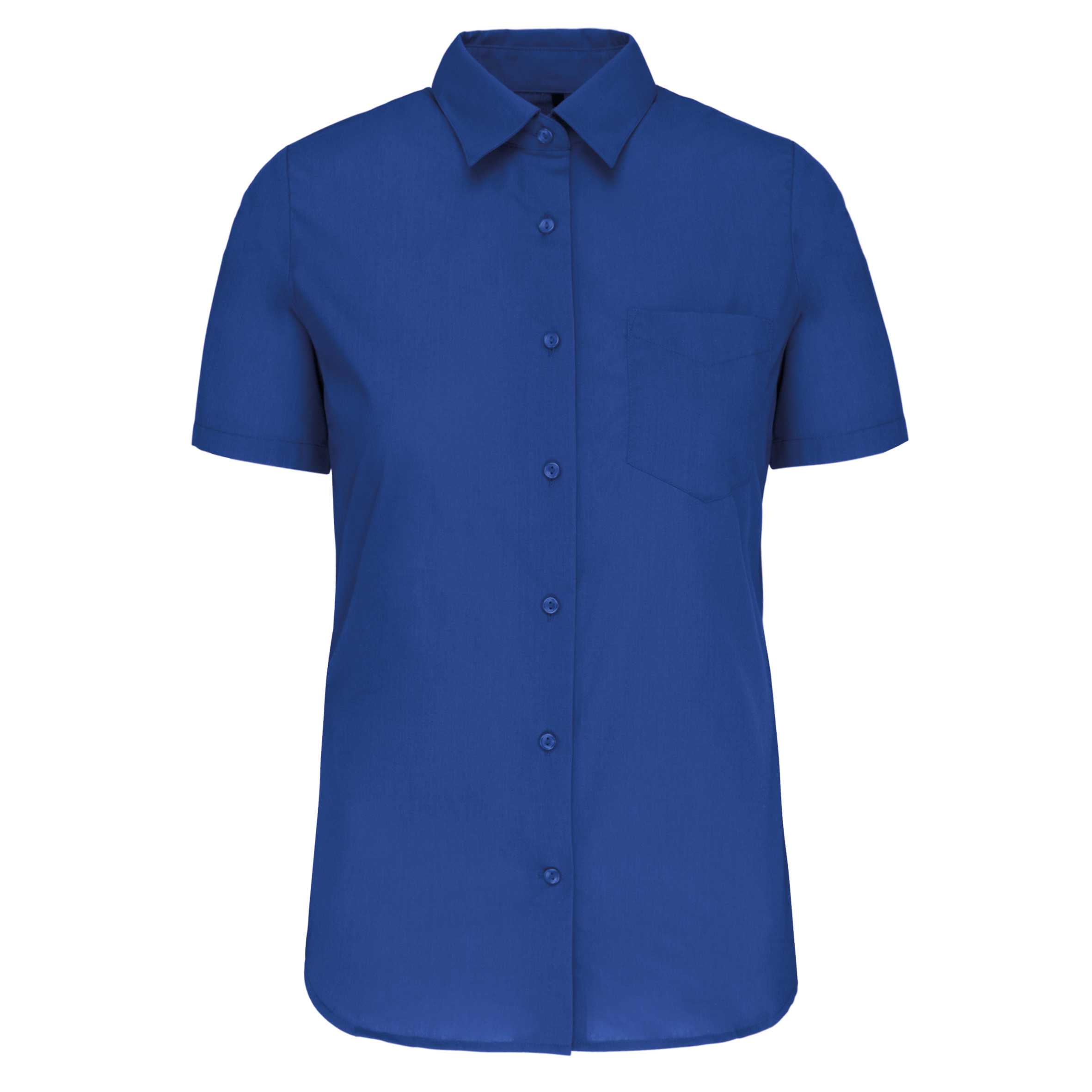Camisa popelina de polialgodón manga corta de fácil cuidado mujer Light Royal Blue
