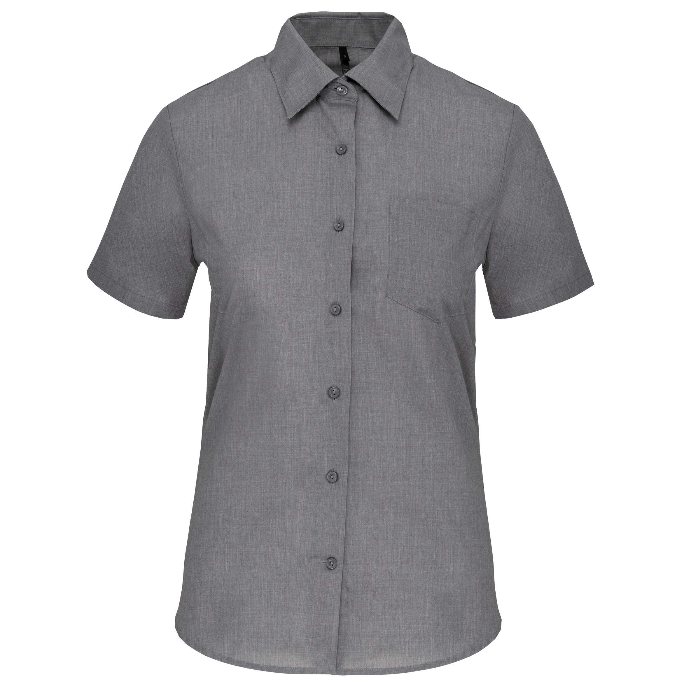 Camisa popelina de polialgodón manga corta de fácil cuidado mujer Marl Storm Grey