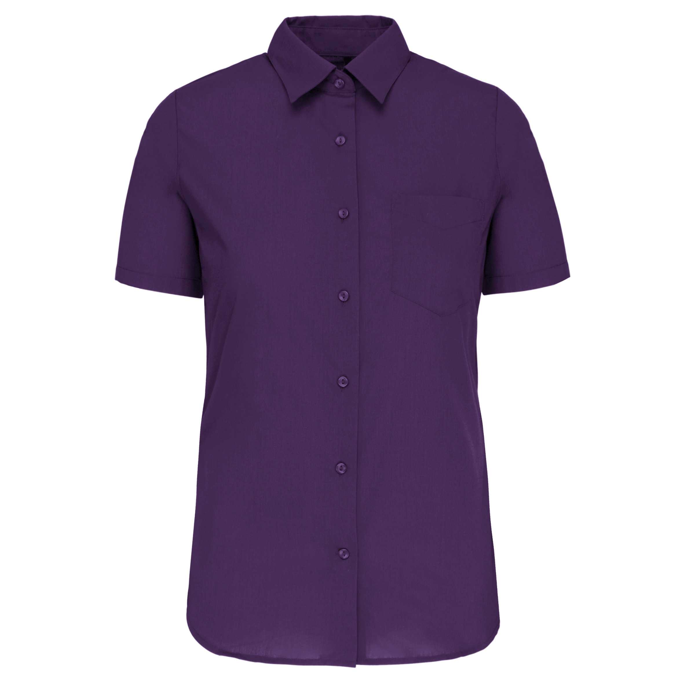 Camisa popelina de polialgodón manga corta de fácil cuidado mujer Purple