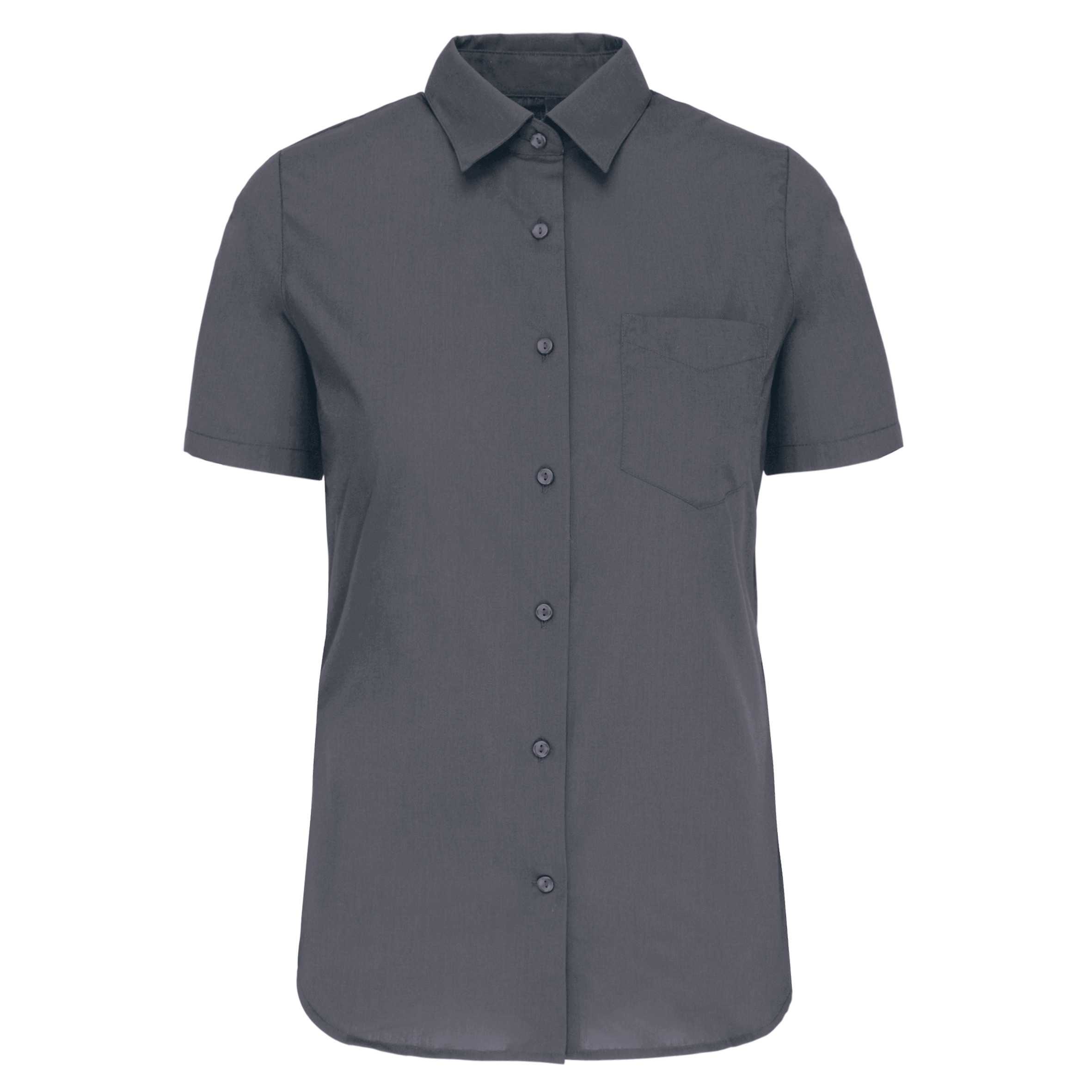 Camisa popelina de polialgodón manga corta de fácil cuidado mujer Urban Grey