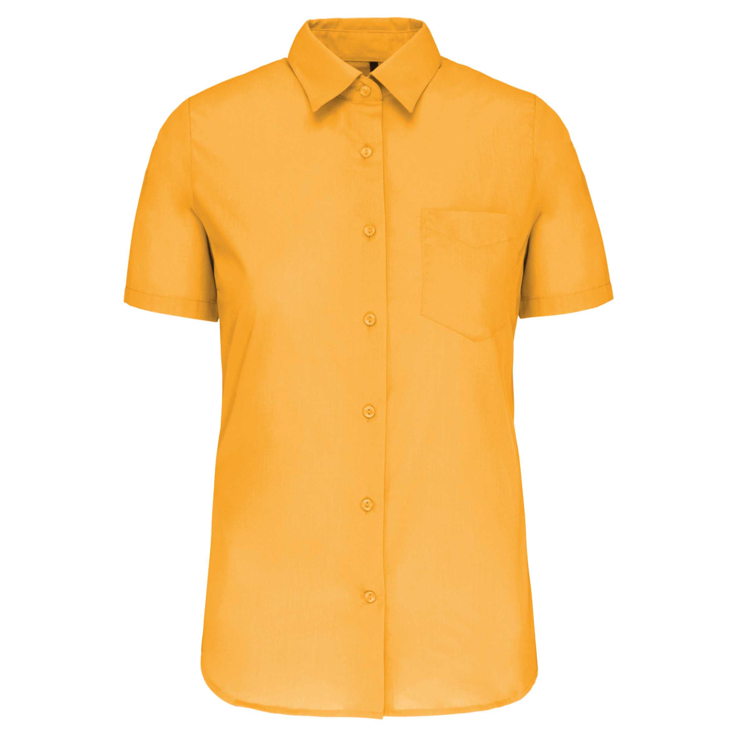 Camisa popelina de polialgodón manga corta de fácil cuidado mujer Yellow