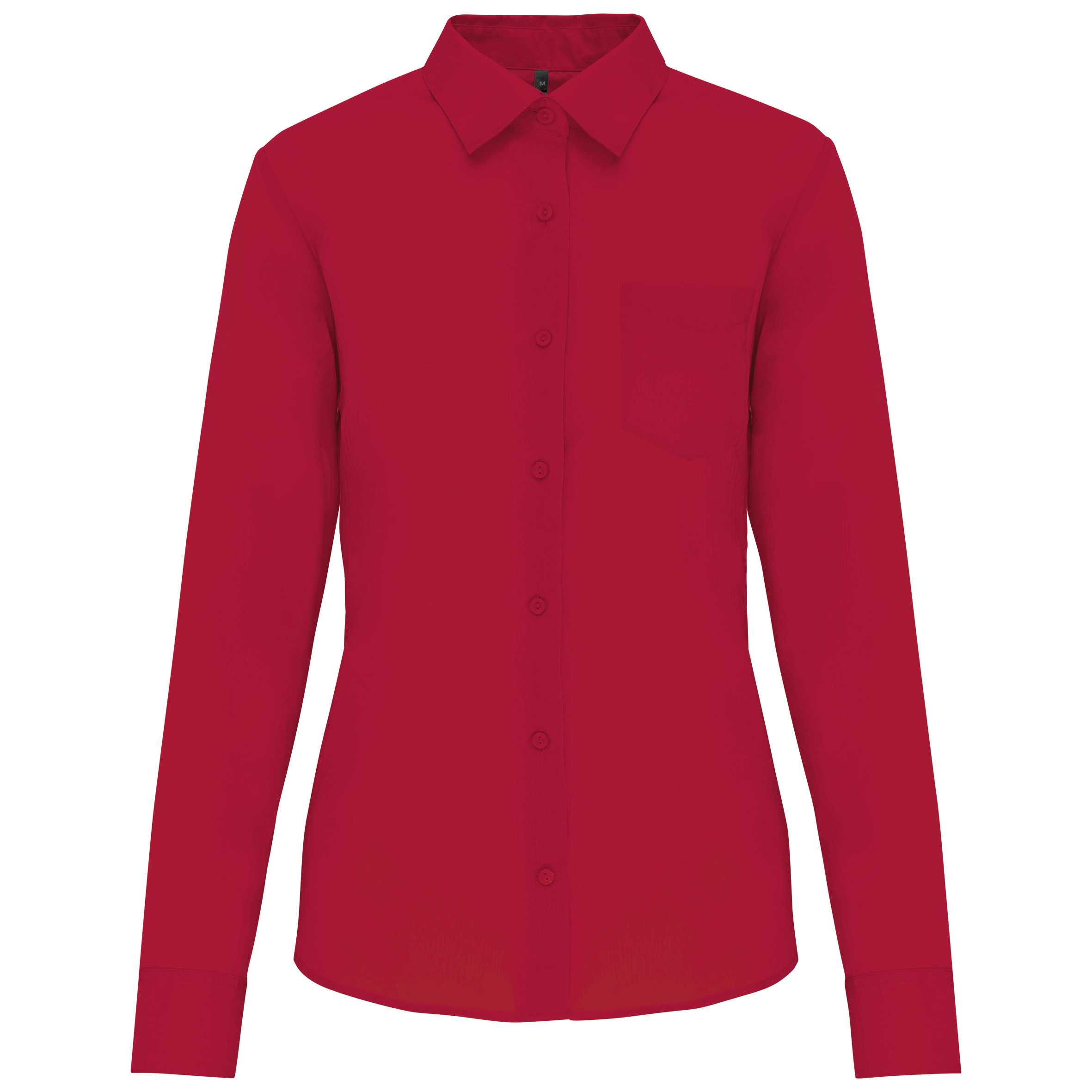 Camisa popelina de polialgodón manga corta mujer Classic Red