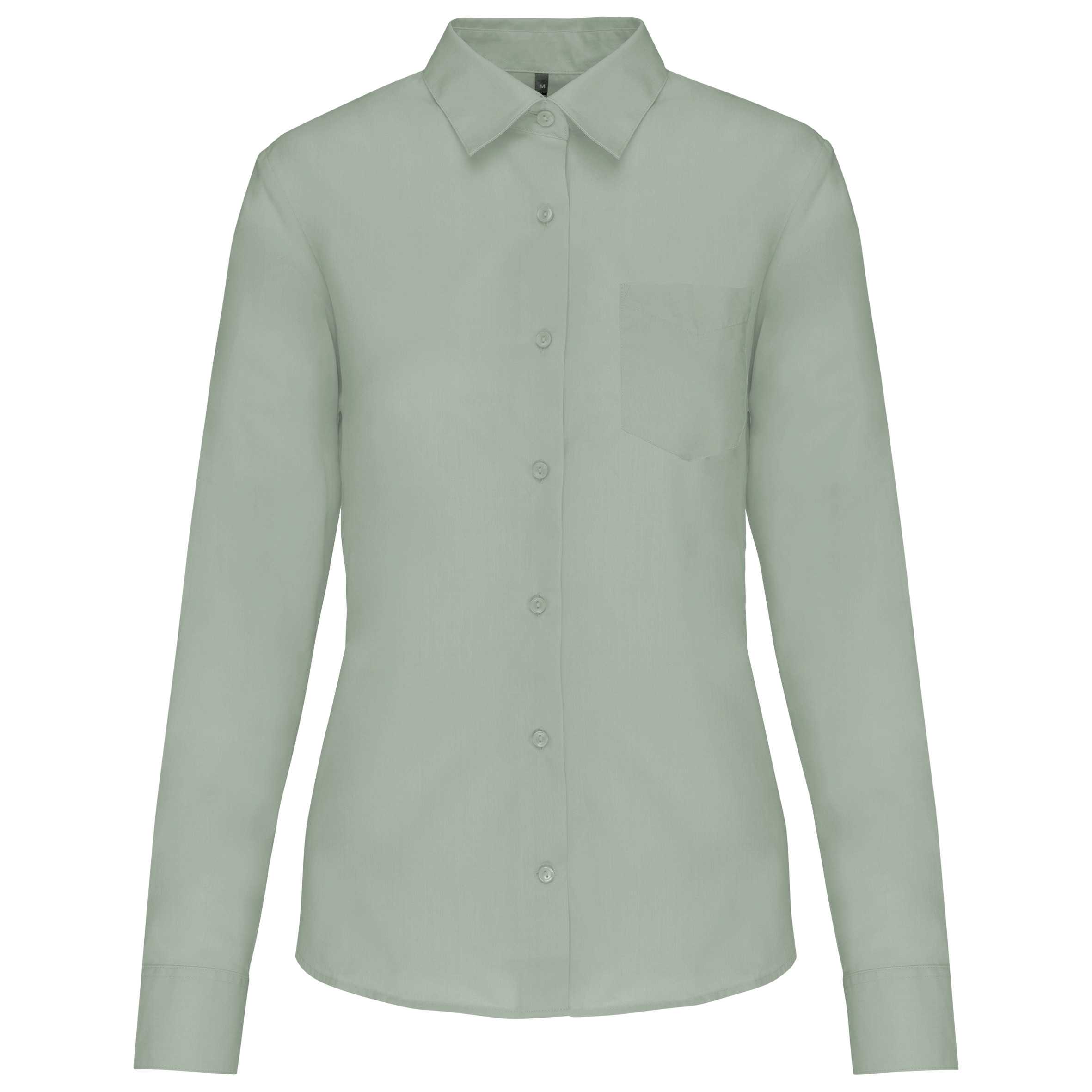 Camisa popelina de polialgodón manga corta mujer Sage