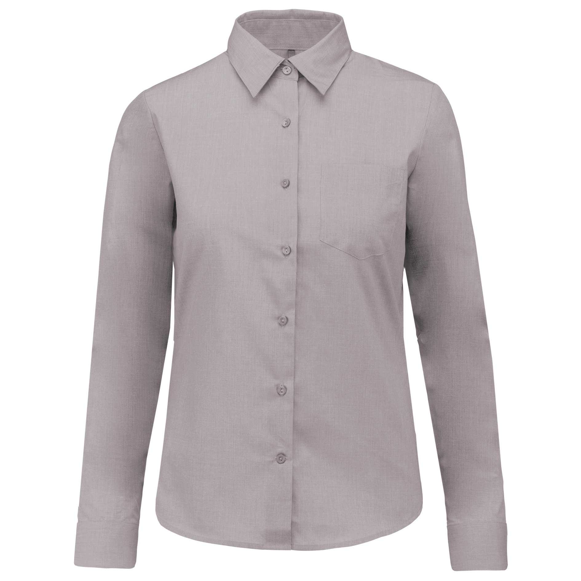 Camisa popelina de polialgodón manga corta mujer Silver