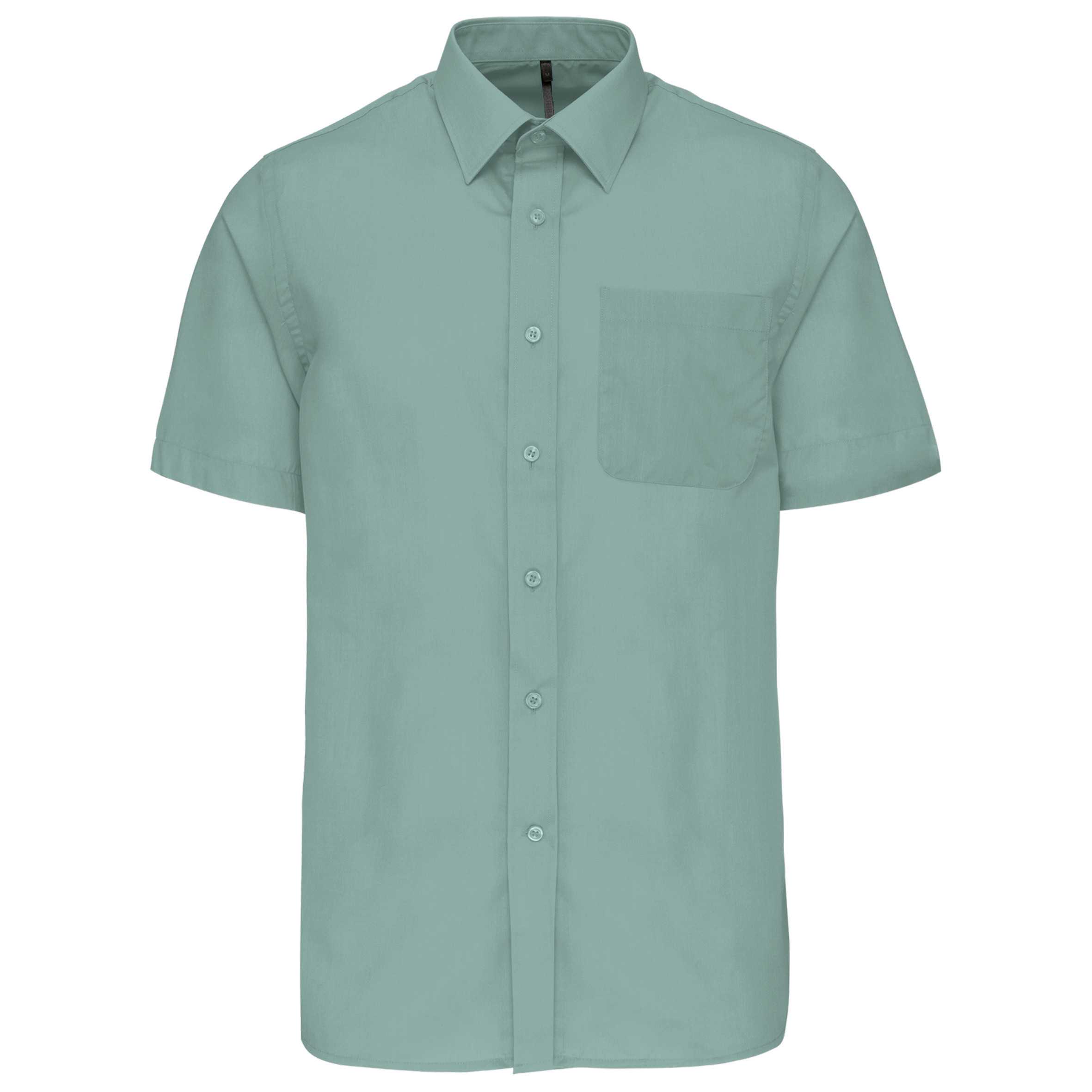 Camisa popelina de polialgodón manga corta de fácil cuidado hombre Sage