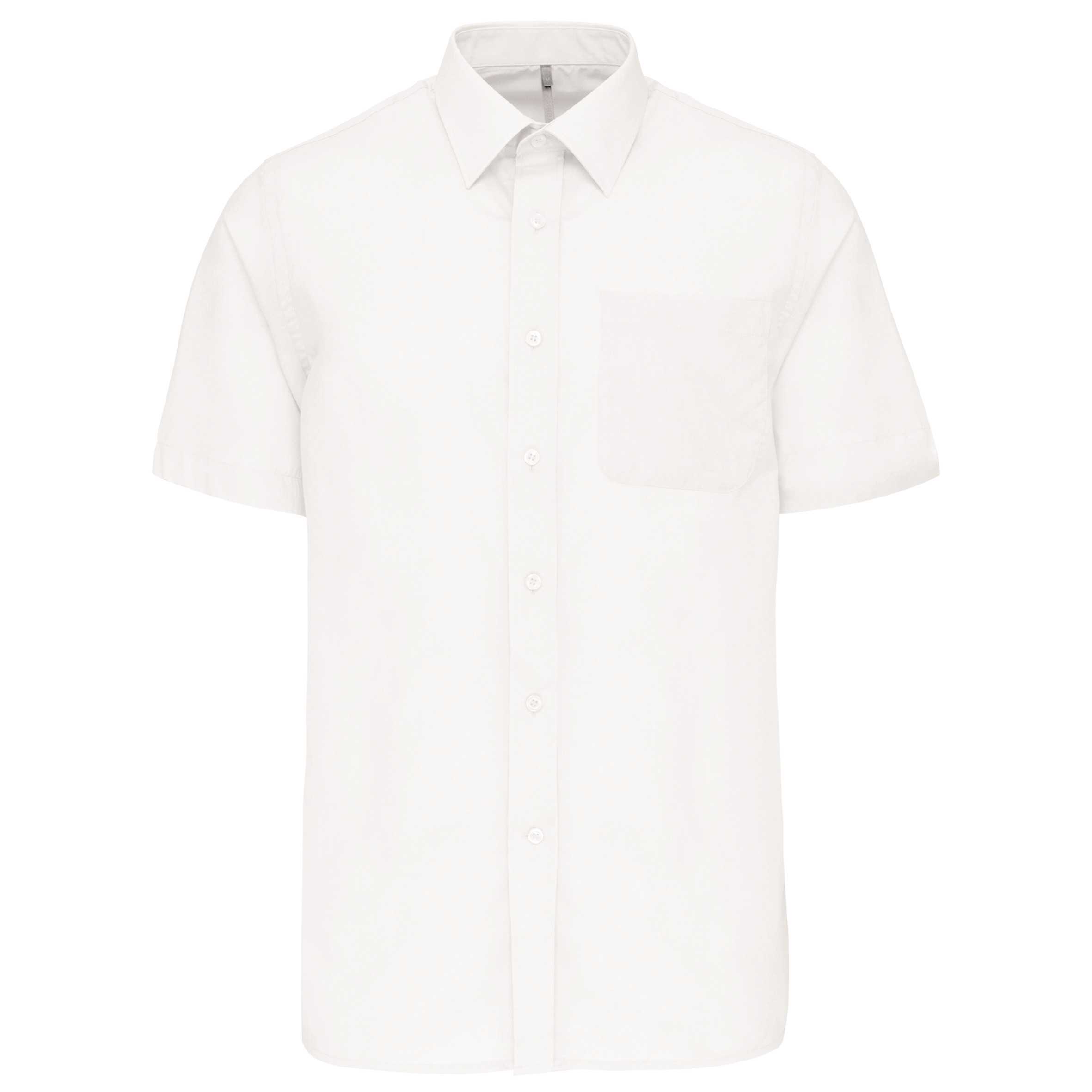 Camisa popelina de polialgodón manga corta de fácil cuidado hombre White