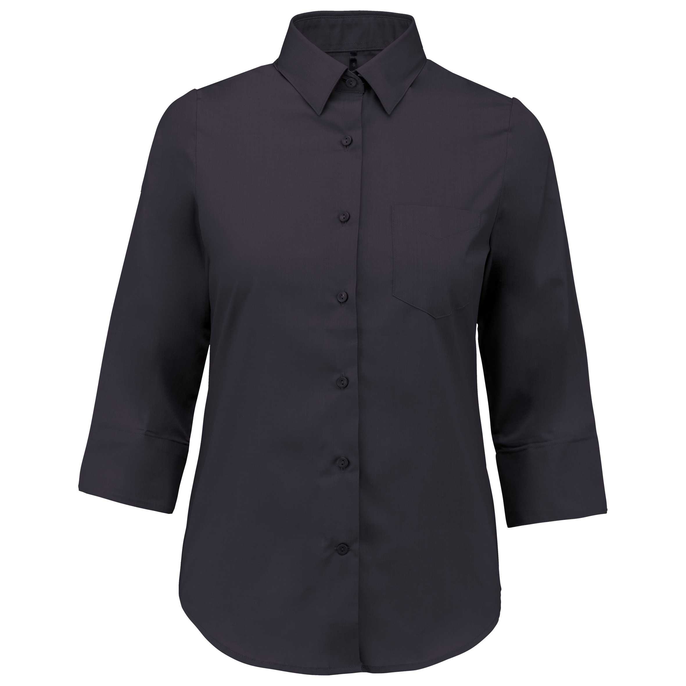 Camisa popelina de polialgodón manga 3/4 de fácil cuidado mujer Zinc