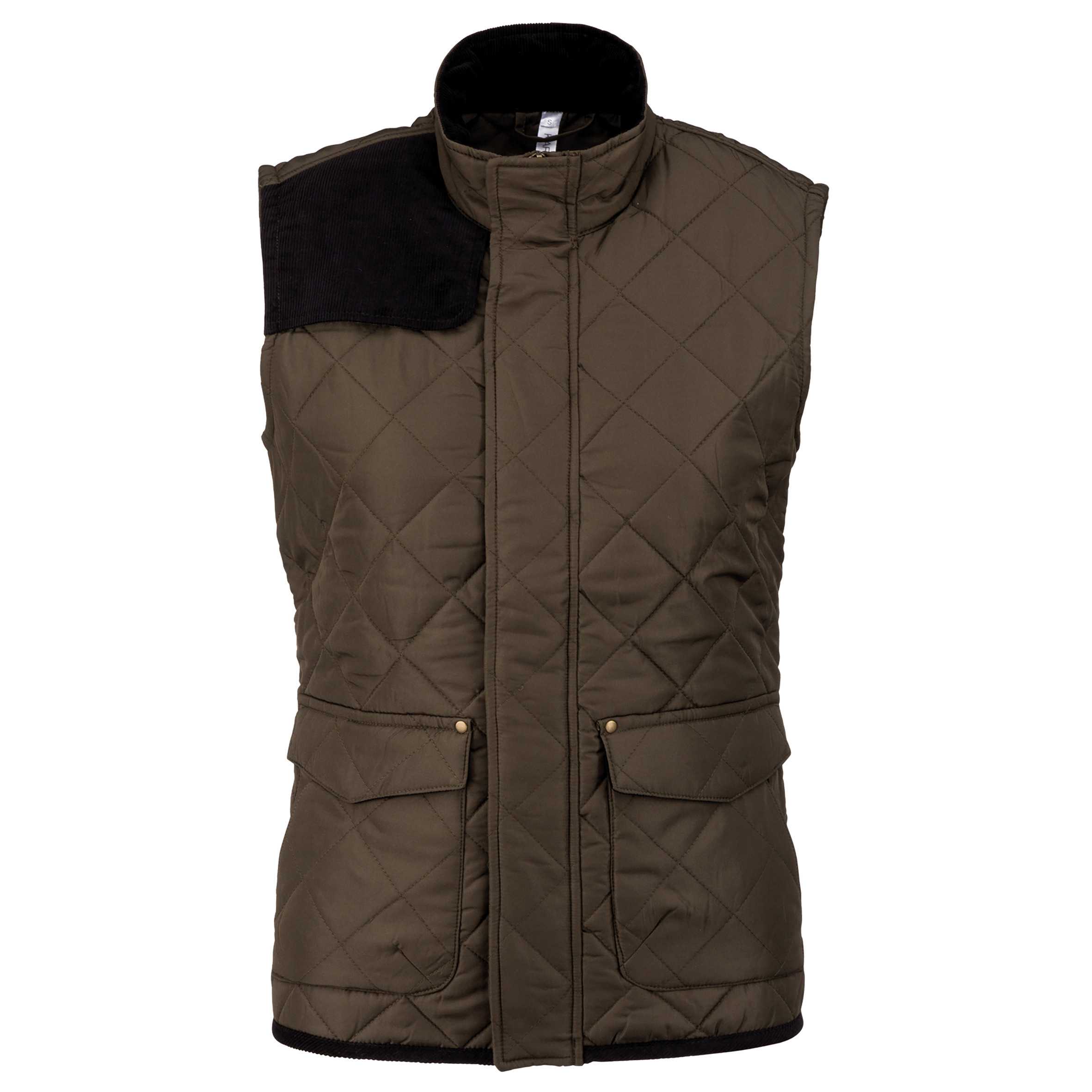 Chaleco acolchado rombos mujer Mossy Green / Black