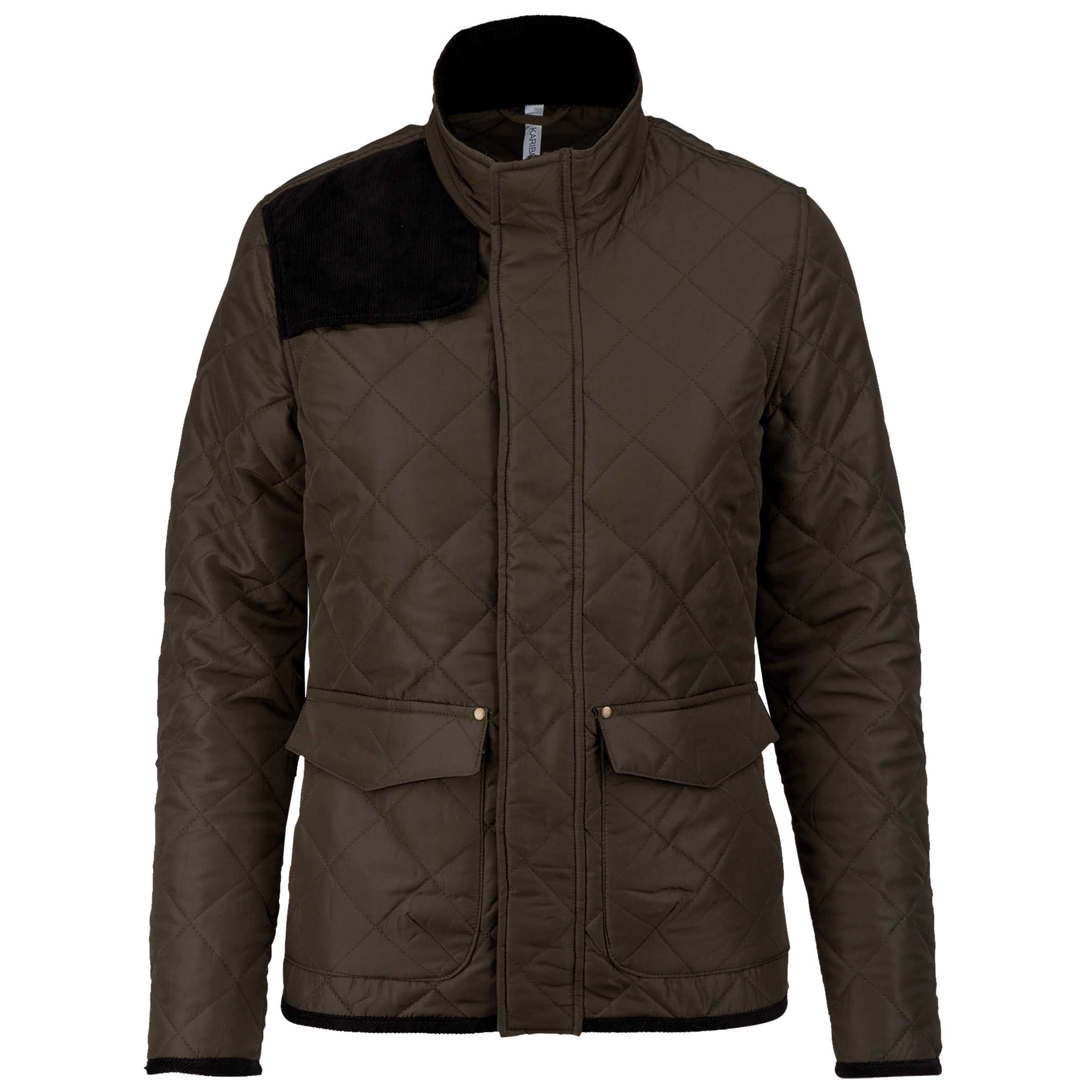 Chaqueta acolchada rombos mujer Mossy Green / Black