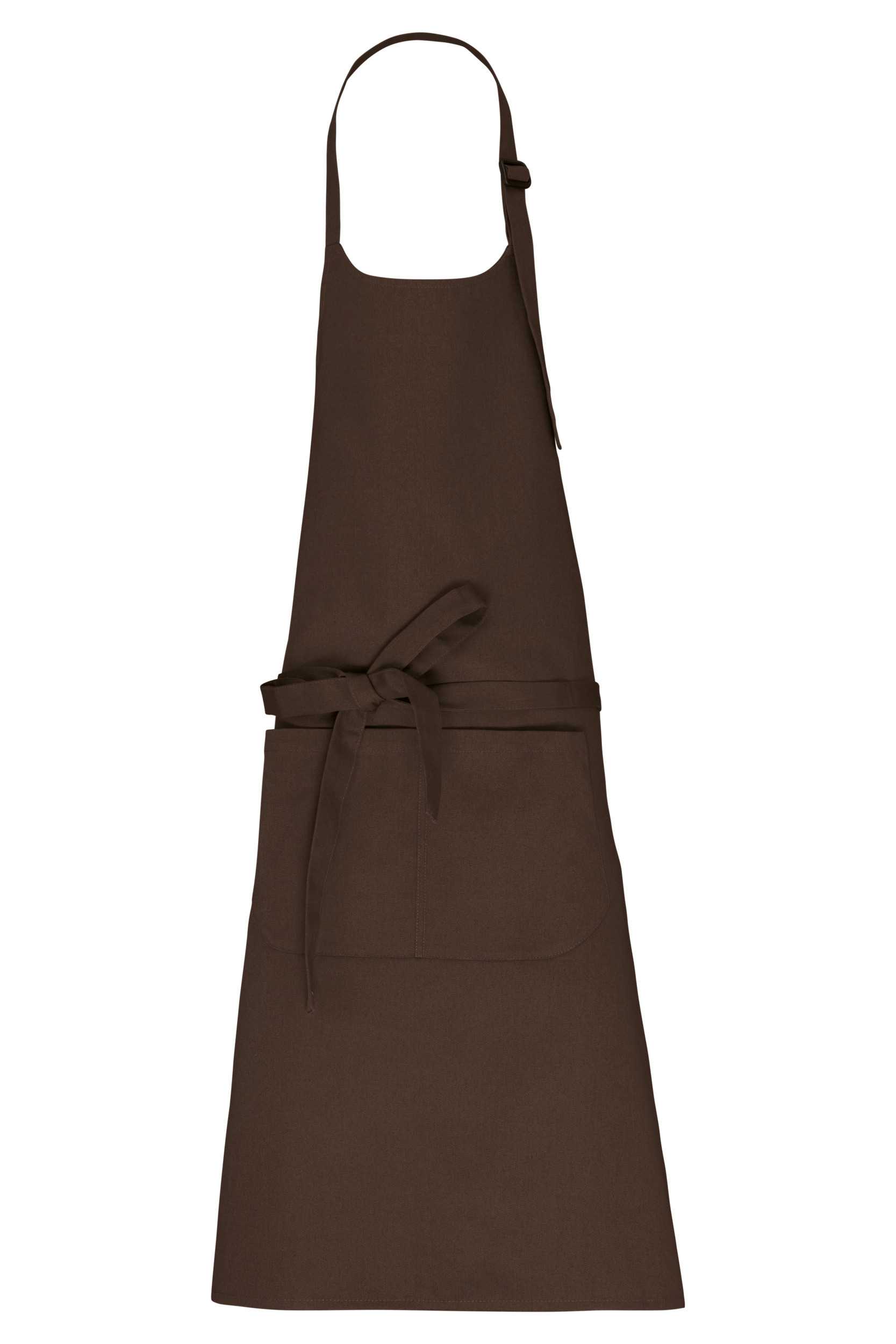Delantal con bolsillo algodón orgánico Chocolate
