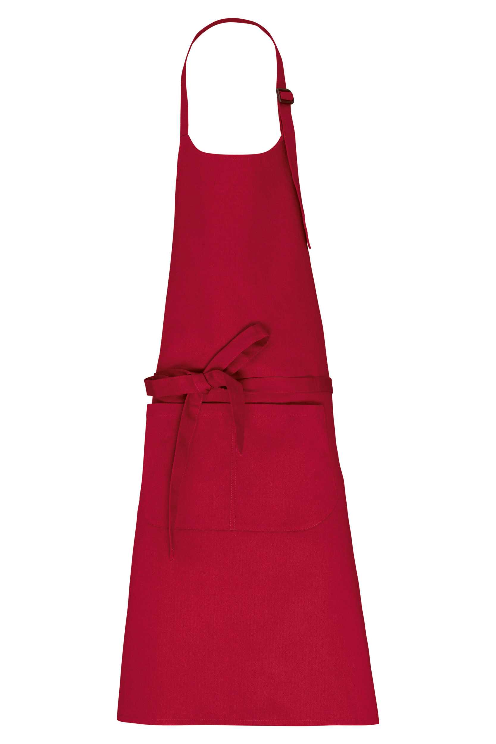 Delantal con bolsillo algodón orgánico Hibiscus Red