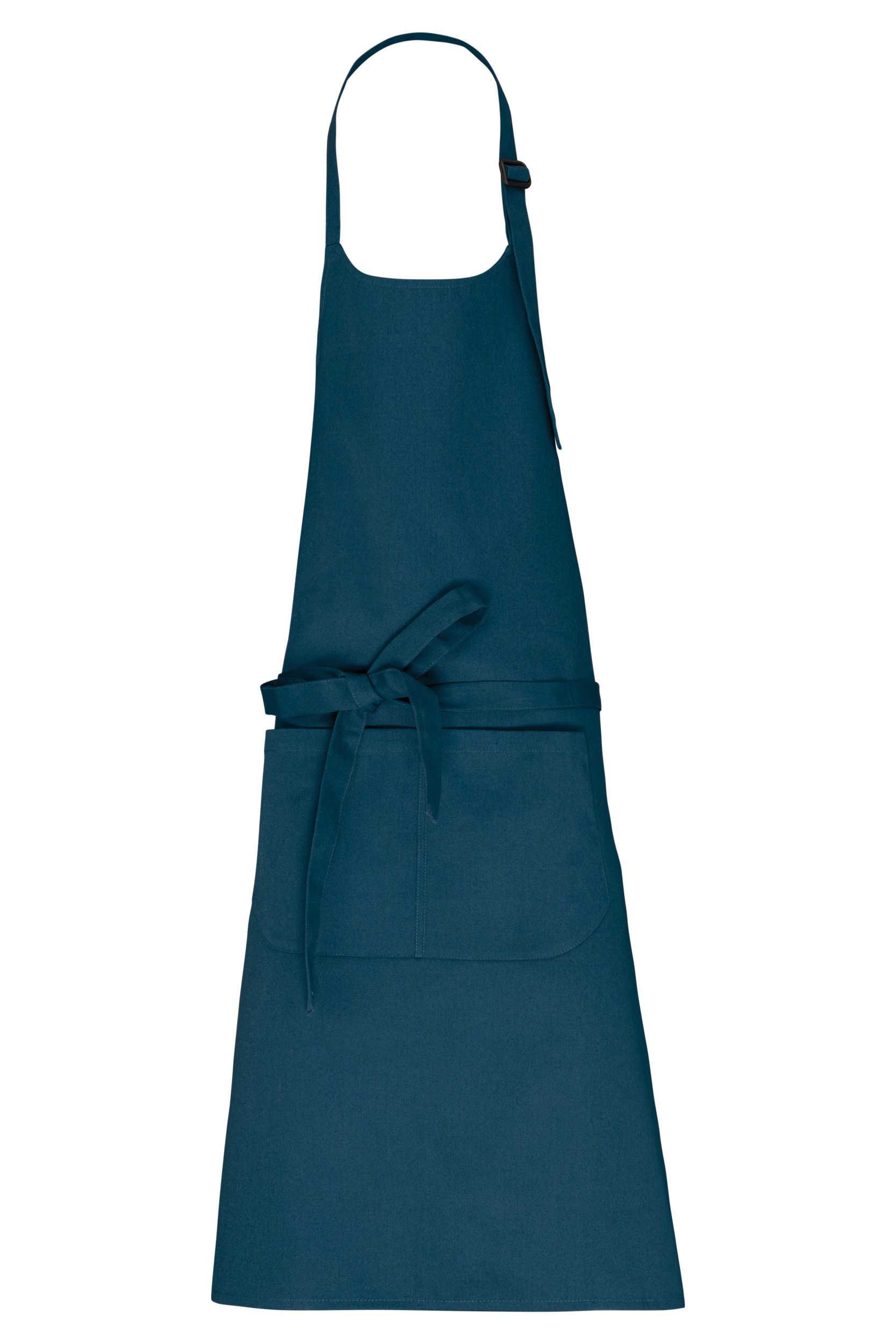 Delantal con bolsillo algodón orgánico Peacock Blue