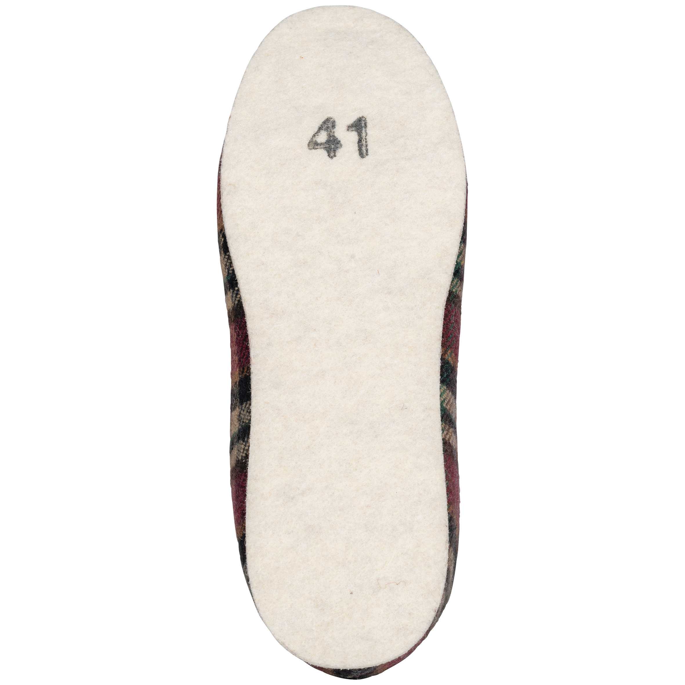Zapatillas de estar por casa Unisex Made in France Bordeaux Checked