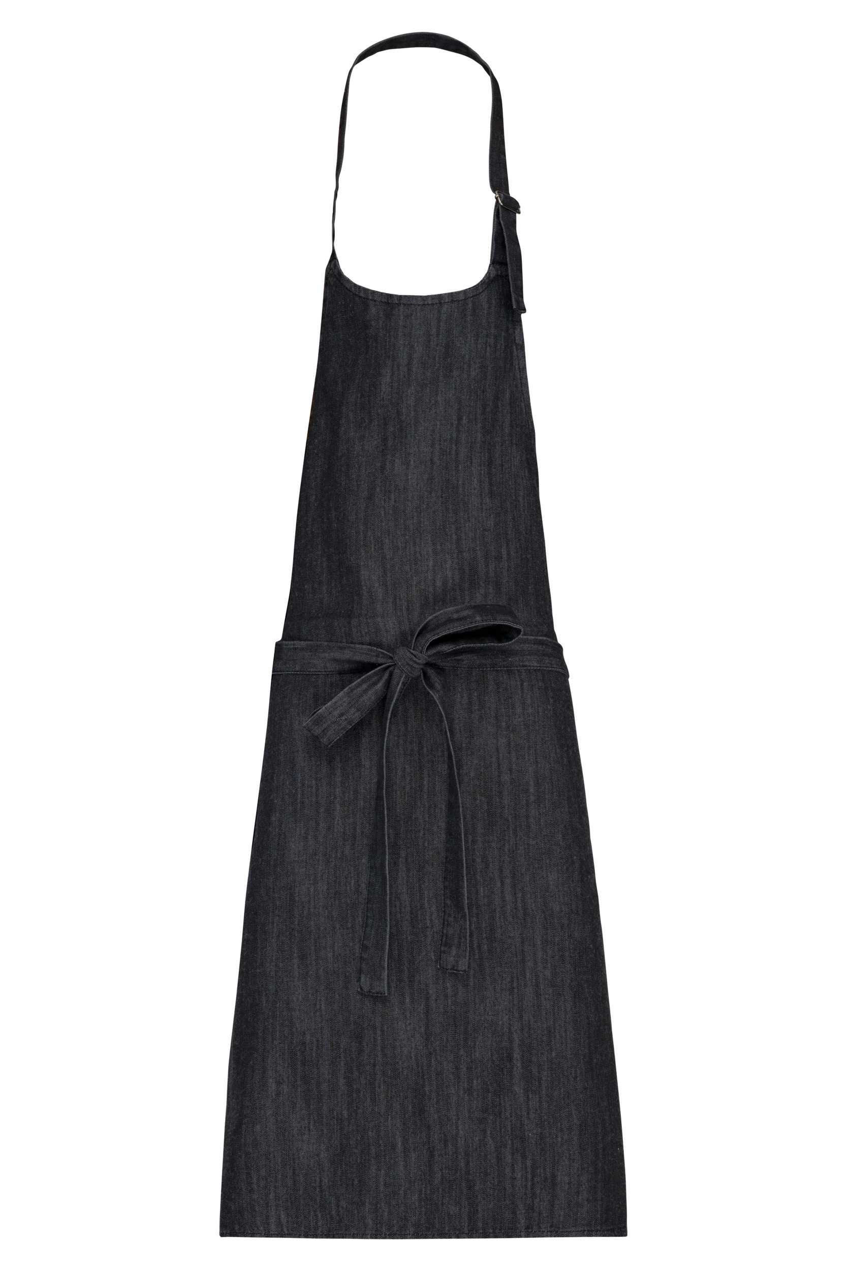 Delantal algodón sin bolsillos Black Denim