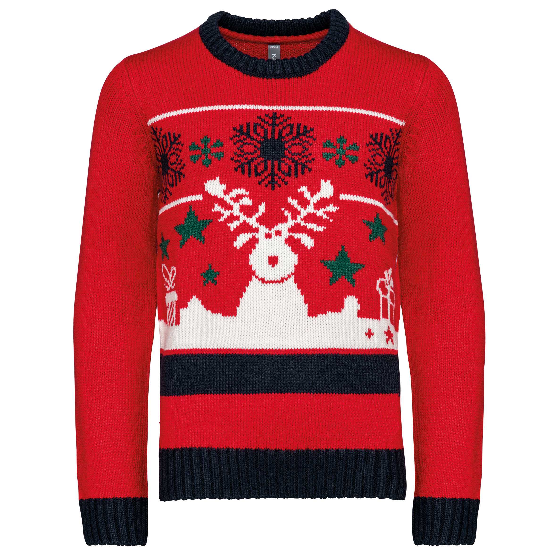 Jersey cuello redondo de Navidad infantil Cherry Red