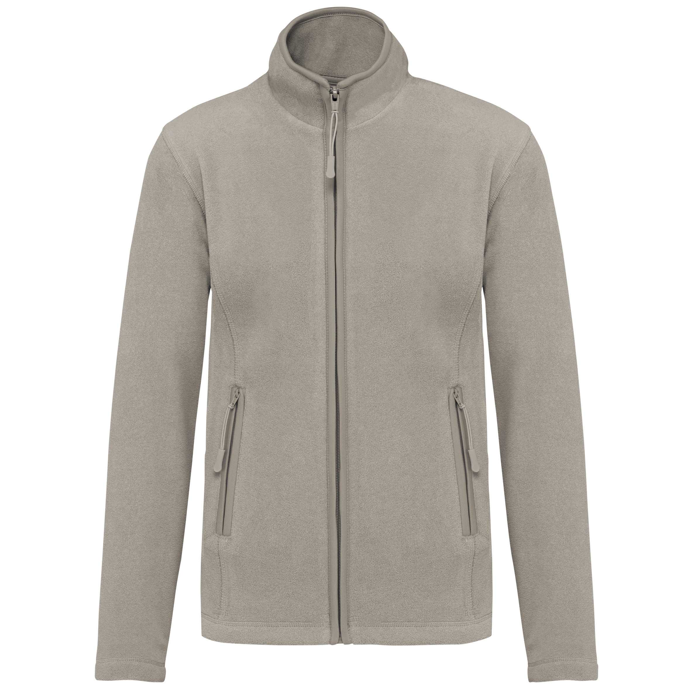 Chaqueta micropolar con cremallera mujer Beige