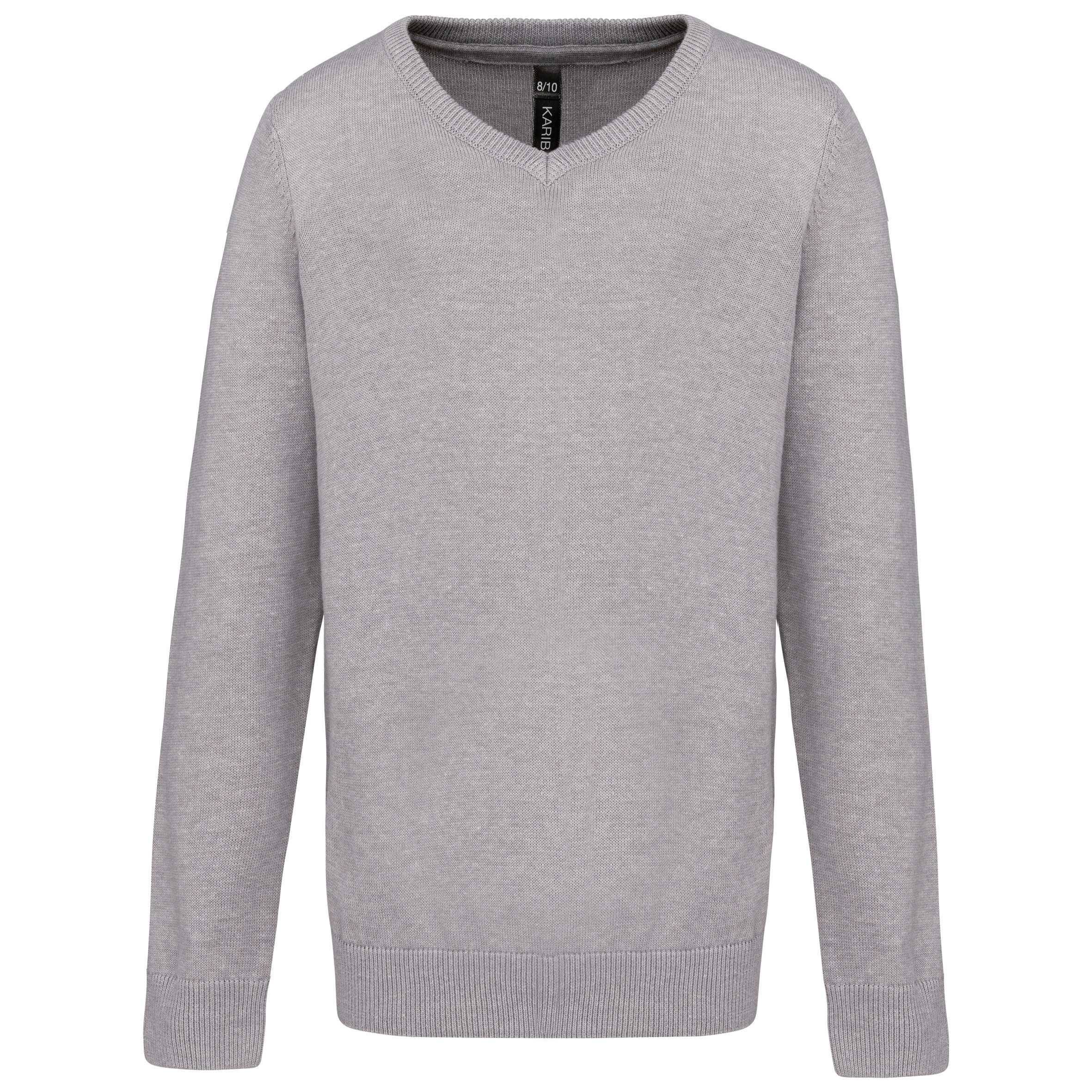 Jersey cuello de pico niños Grey Melange