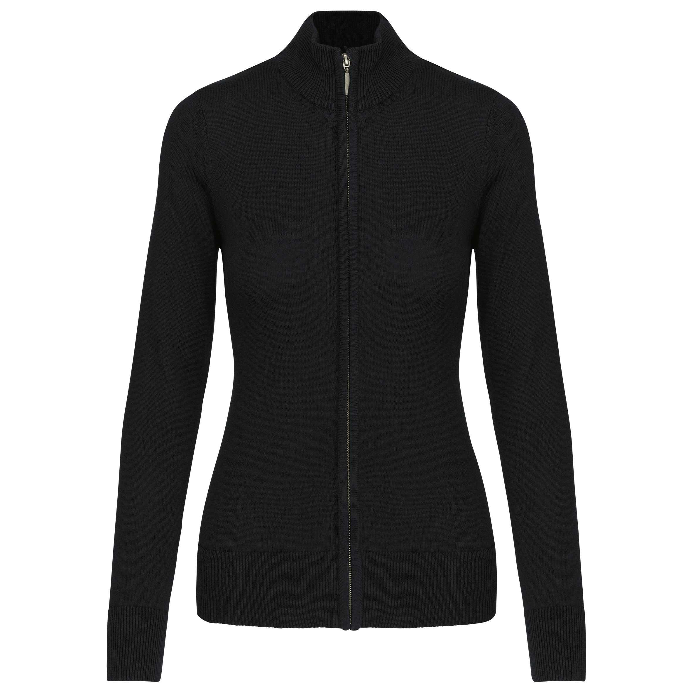 Chaqueta de punto con cremallera mujer Black