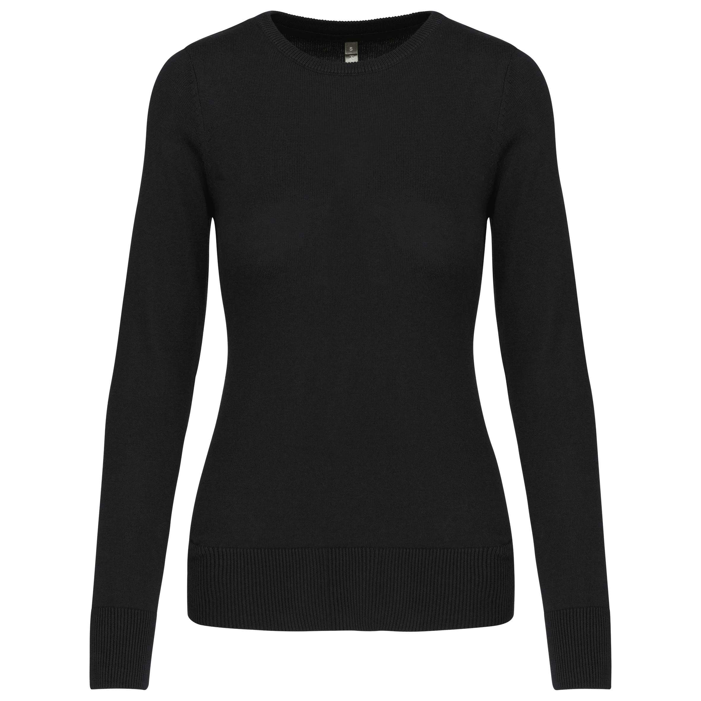 Jersey cuello redondo manga larga mujer Black