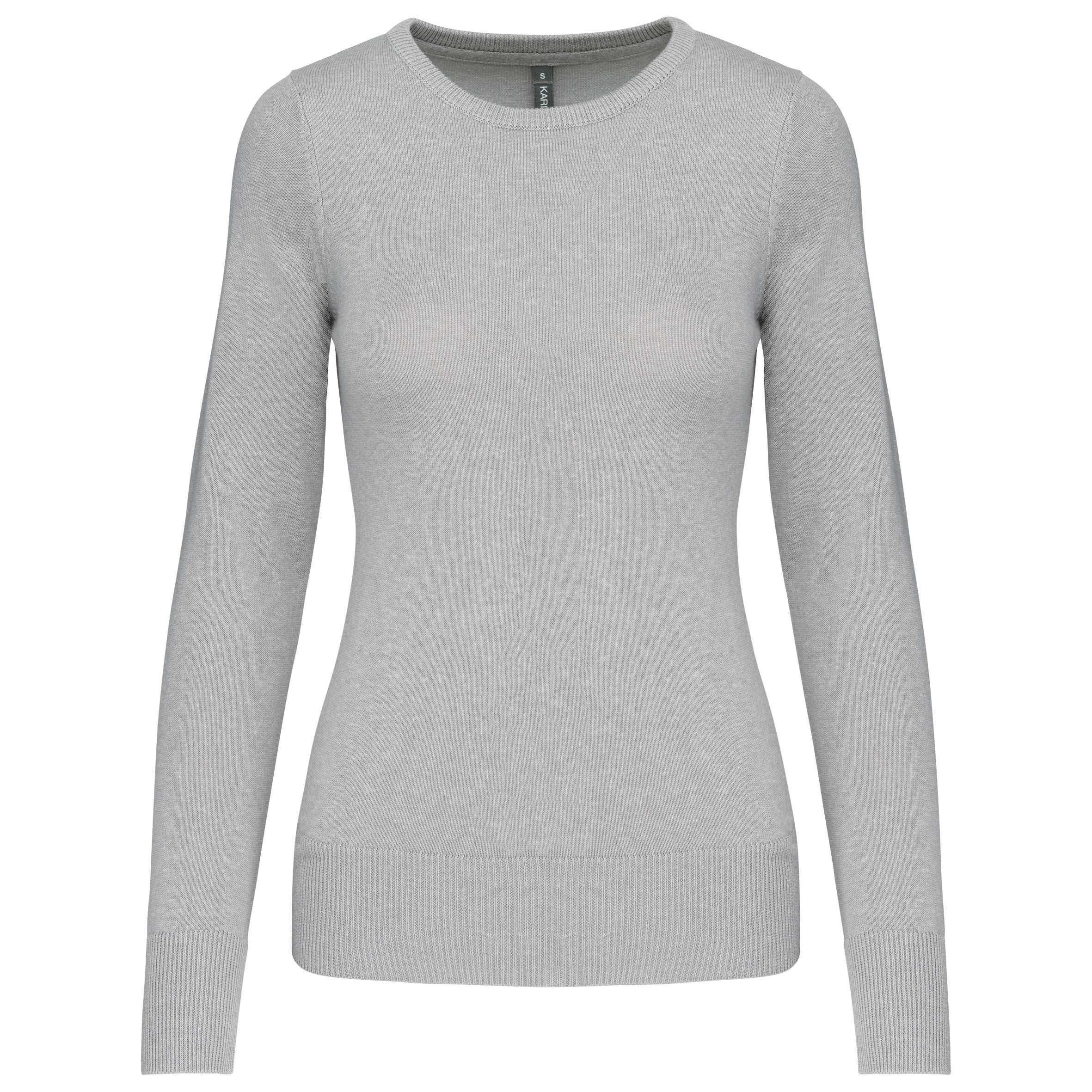 Jersey cuello redondo manga larga mujer Grey Melange