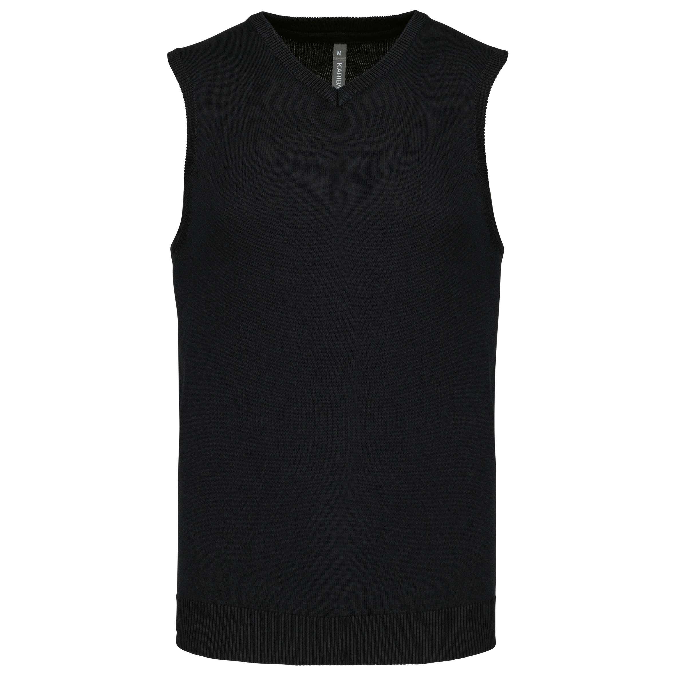 Jersey cuello de pico sin mangas Black