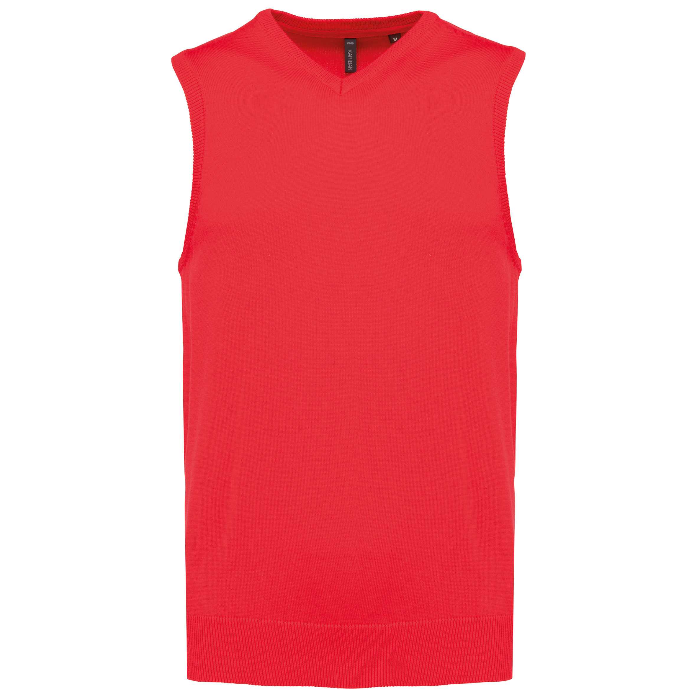Jersey cuello de pico sin mangas Red