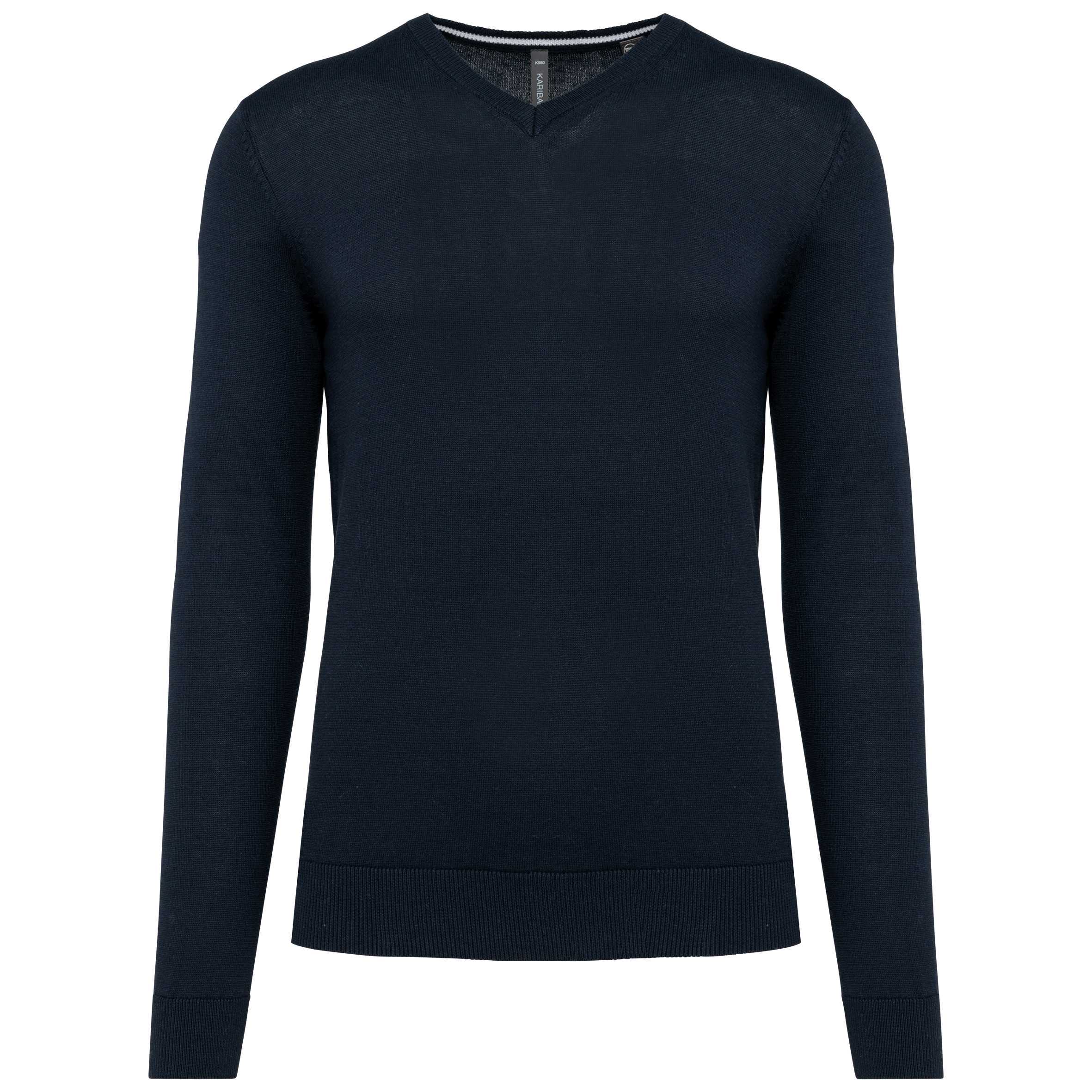 Jersey cuello de pico ecorresponsable hombre Navy