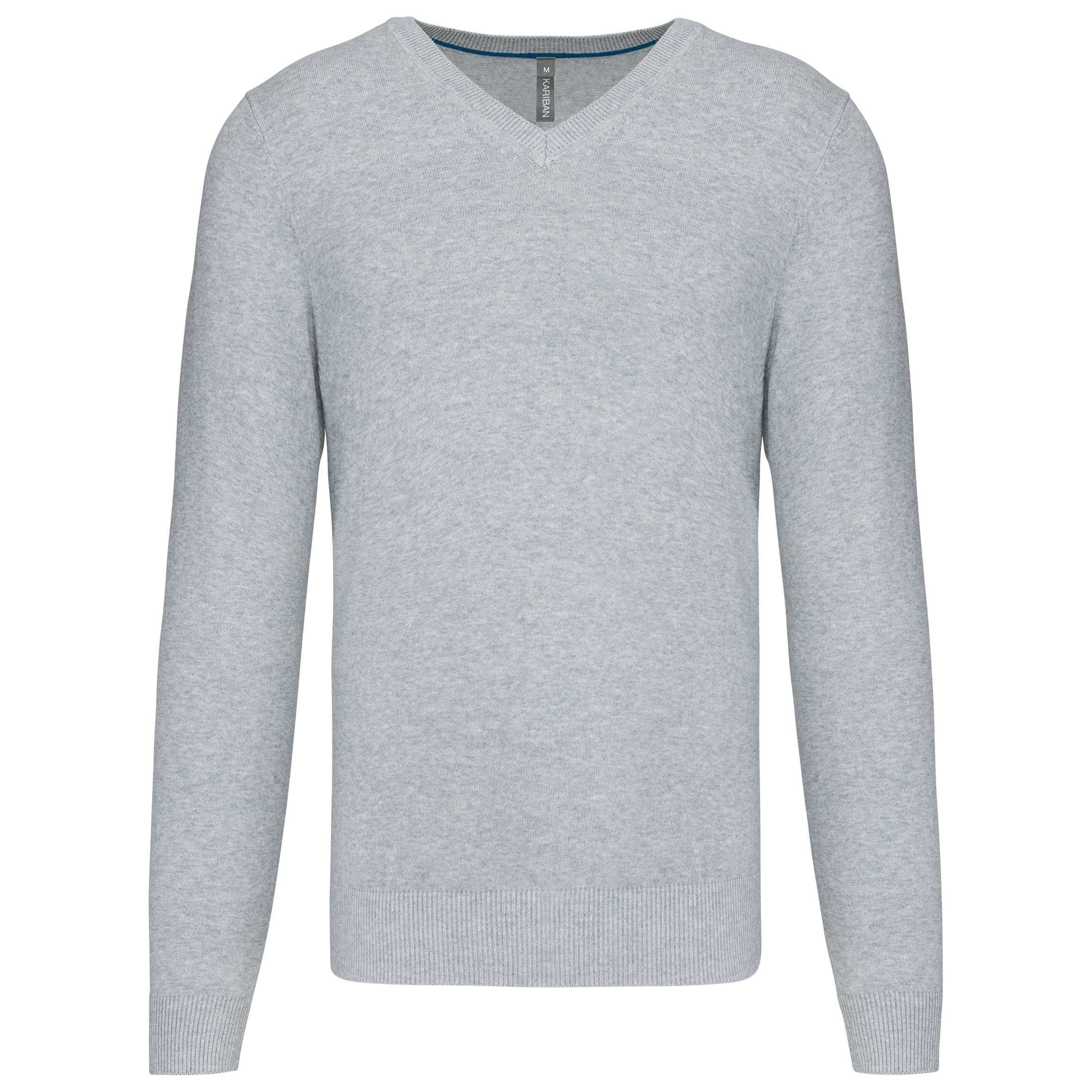 Jersey premium cuello de pico Light grey heather