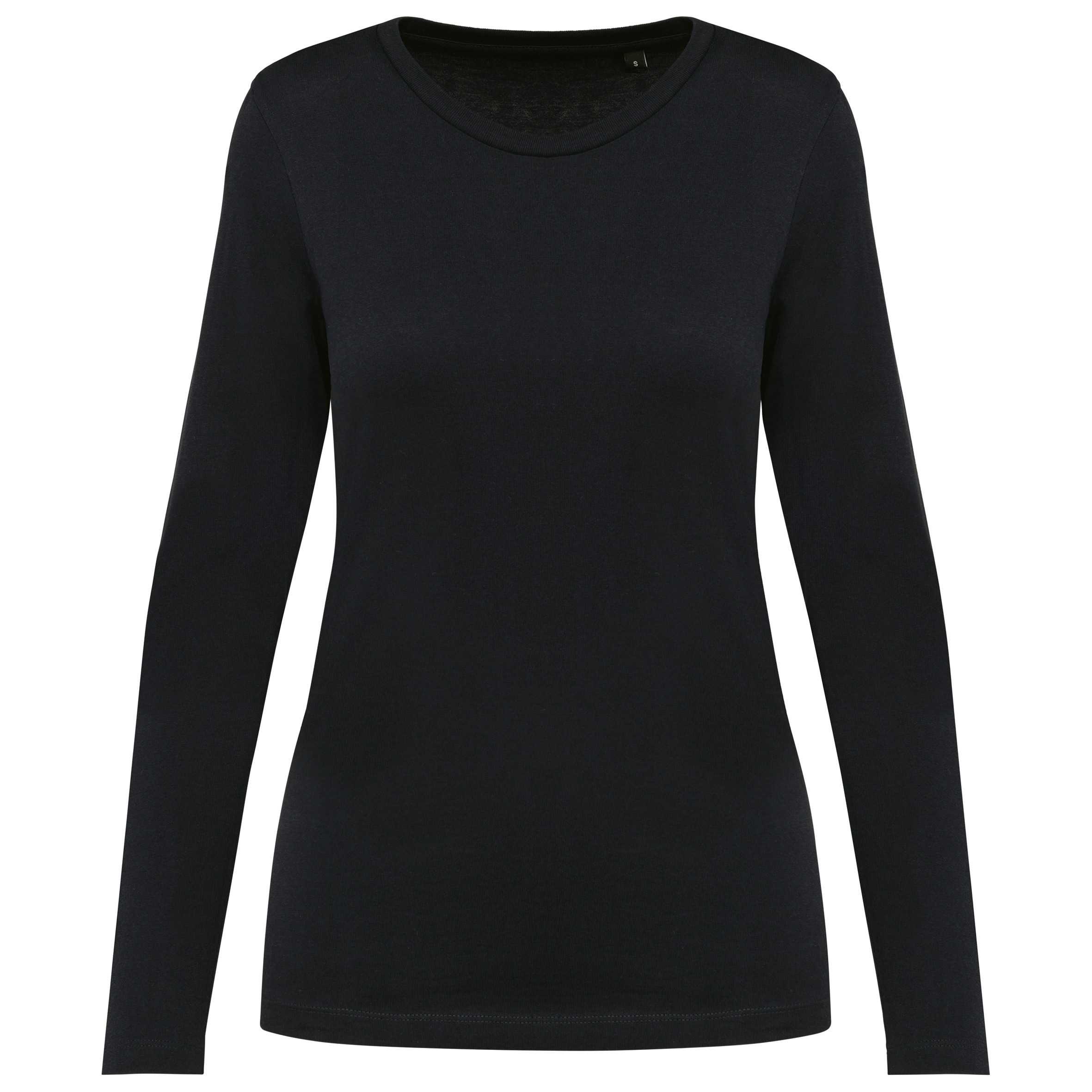 Camiseta Supima® cuello redondo manga larga mujer Black