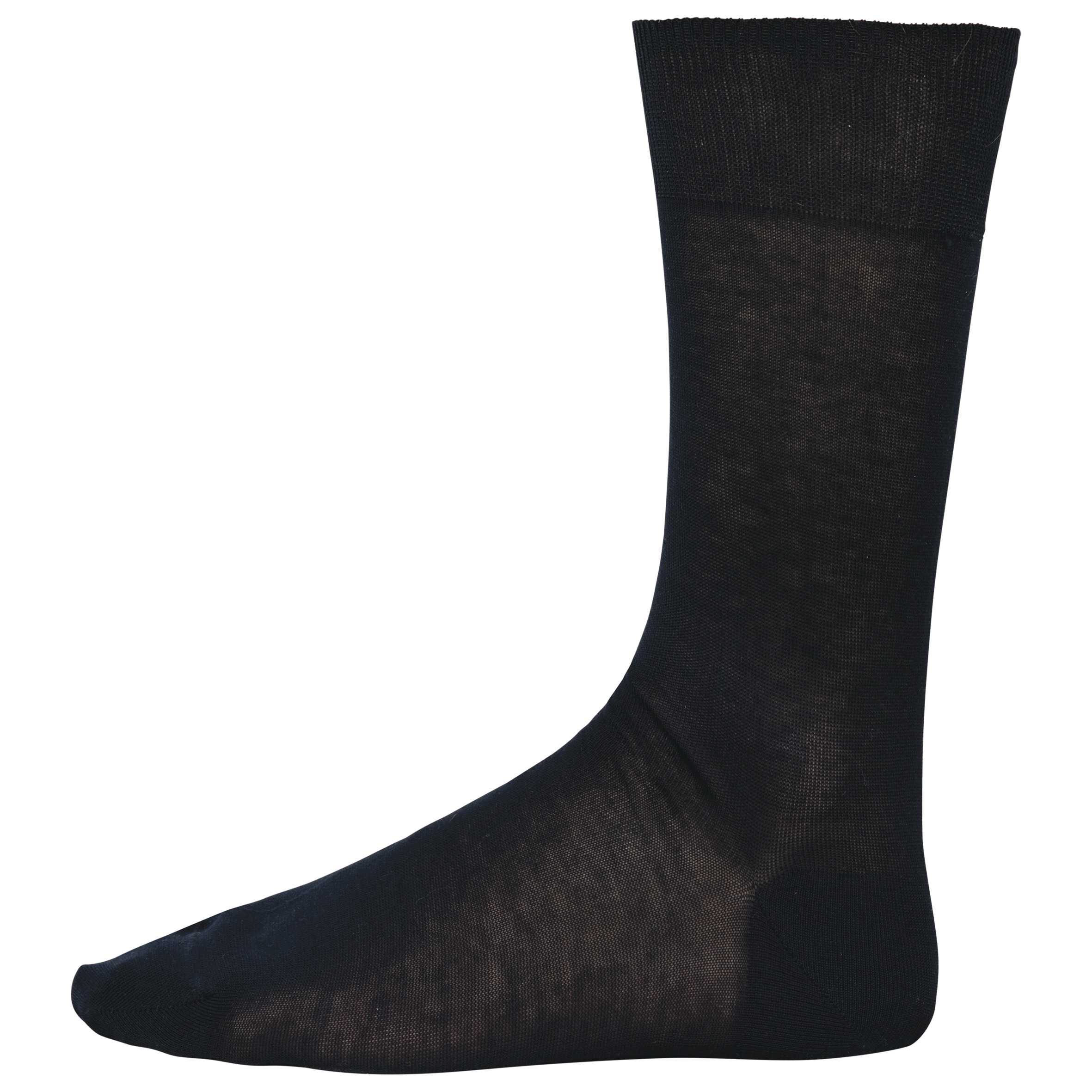 Calcetines jersey algodón hilo Escocia hombre Black