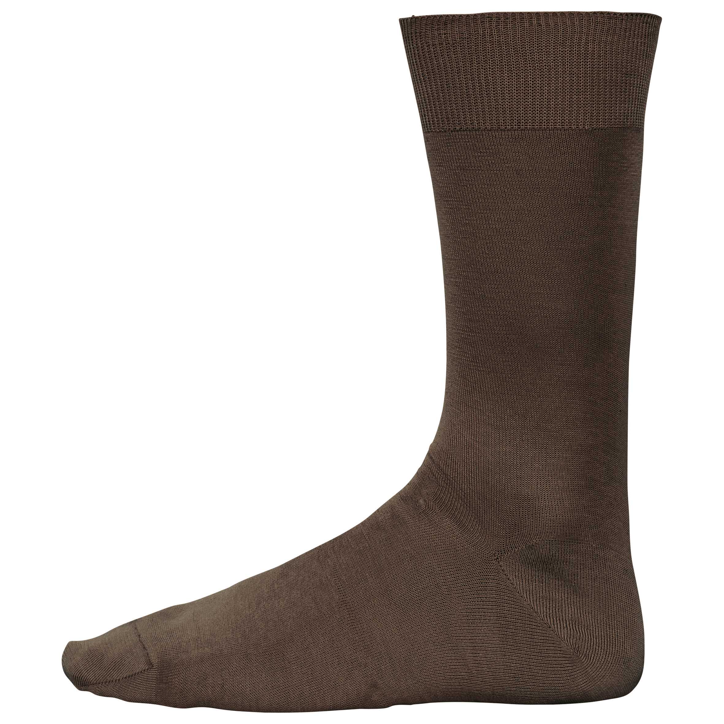 Calcetines jersey algodón hilo Escocia hombre Chocolate