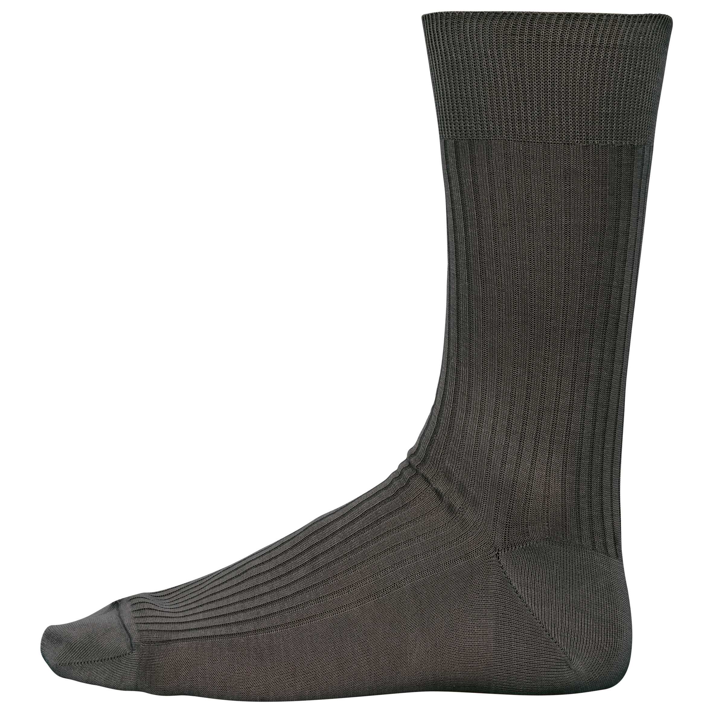Calcetines algodón hilo Escocia canalé 4 x 2 hombre Dark Grey