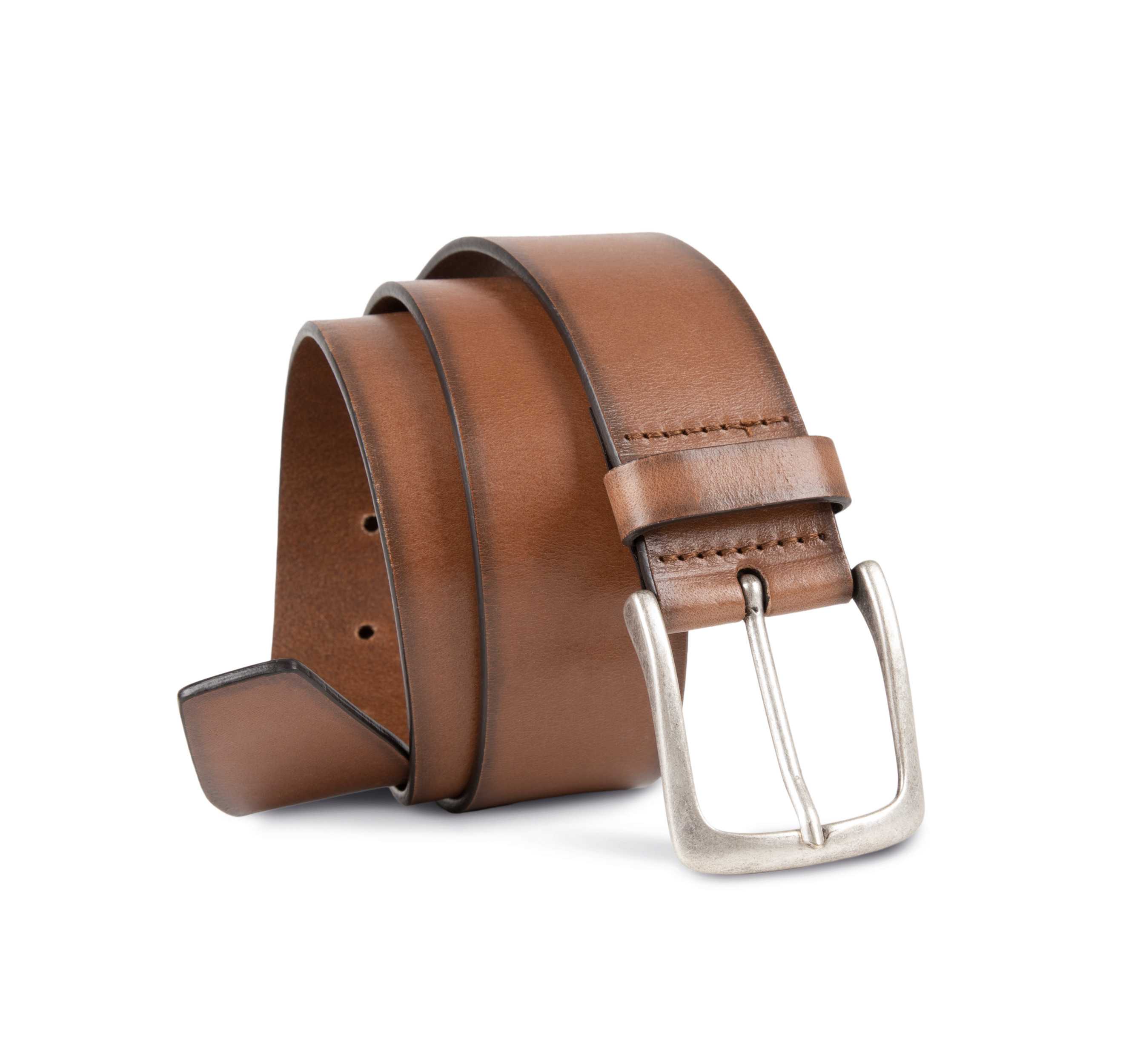 Cinturón vintage de cuero hombre Dark Cognac
