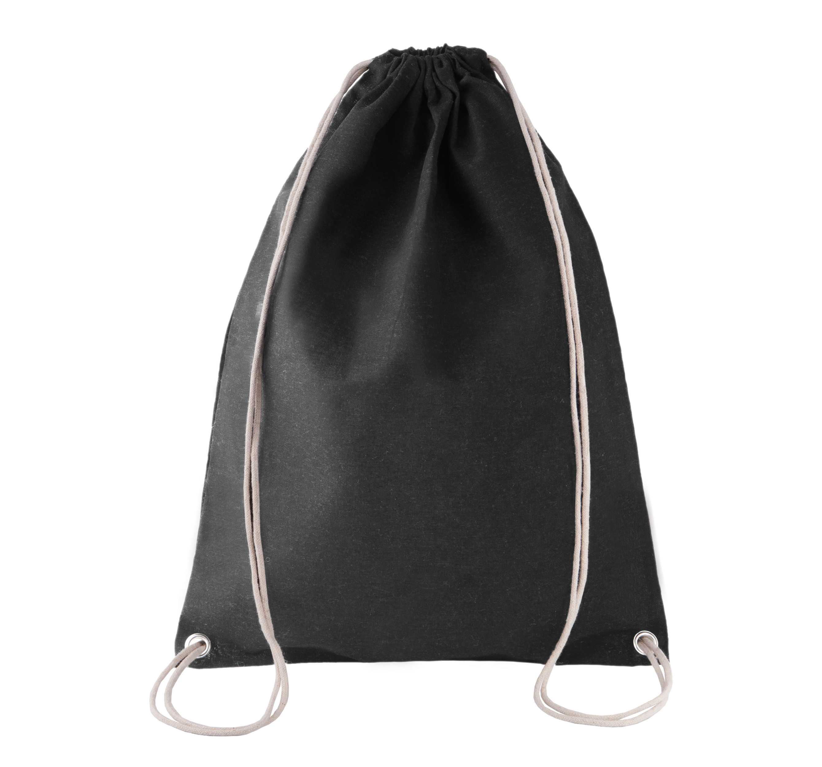 Mochila de algodón con cordones Black