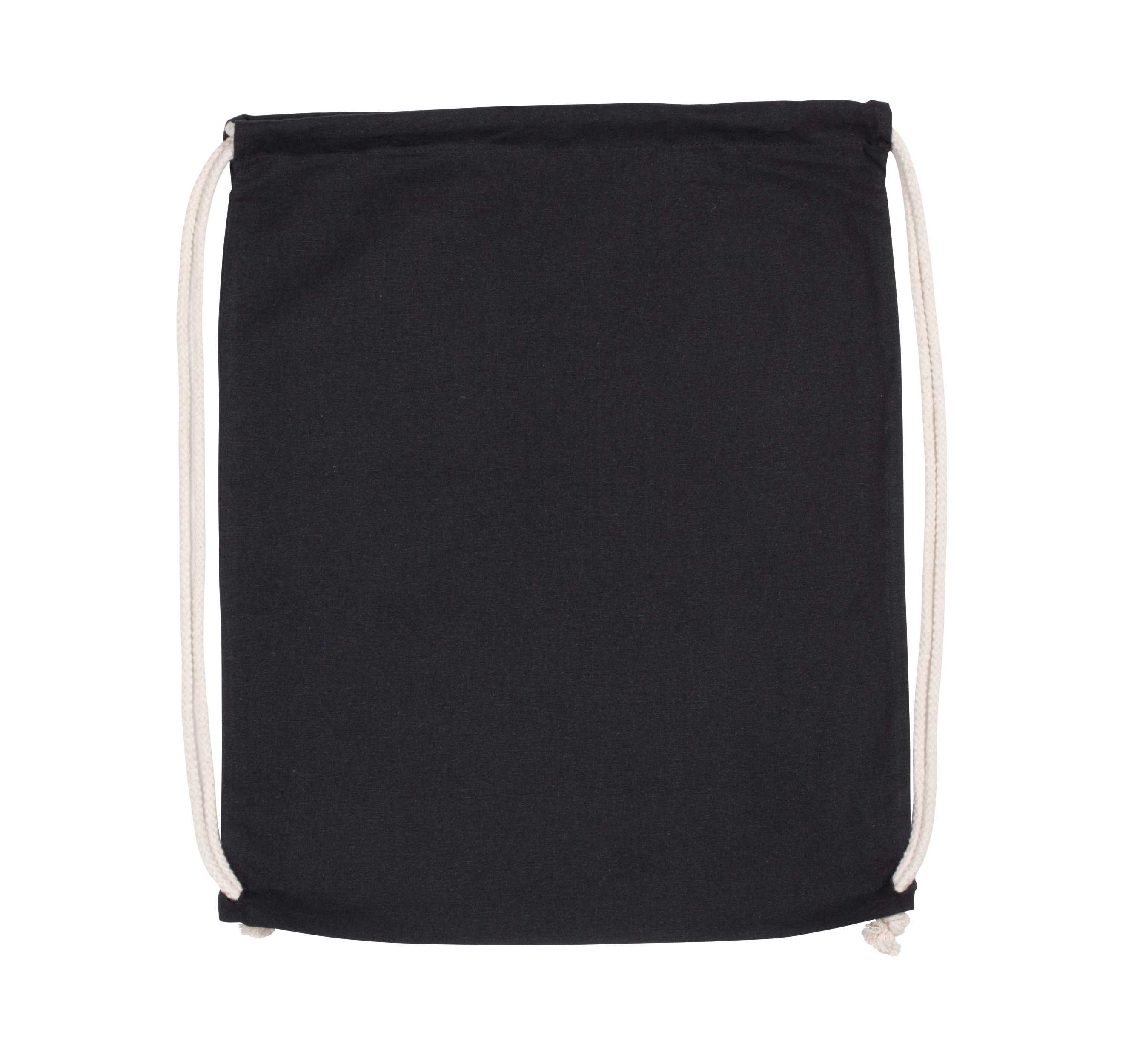 Mochila de algodón orgánico con cordones Black