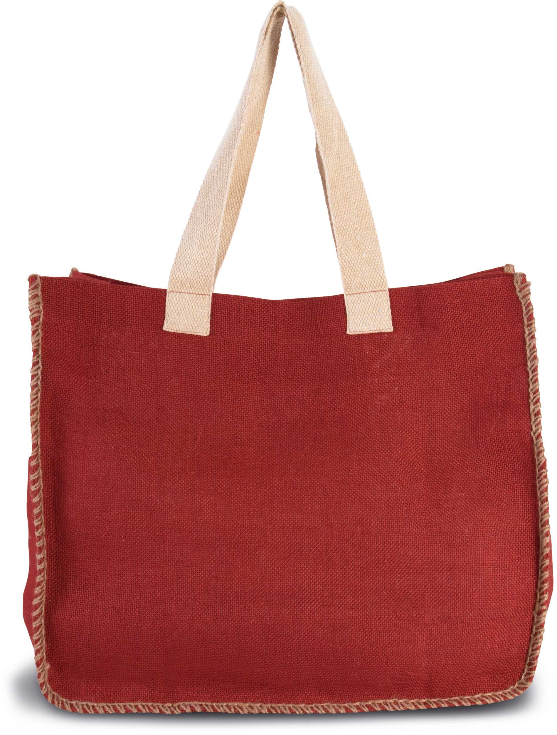 Bolsa de yute con costuras contrastadas Arandano Red / Natural