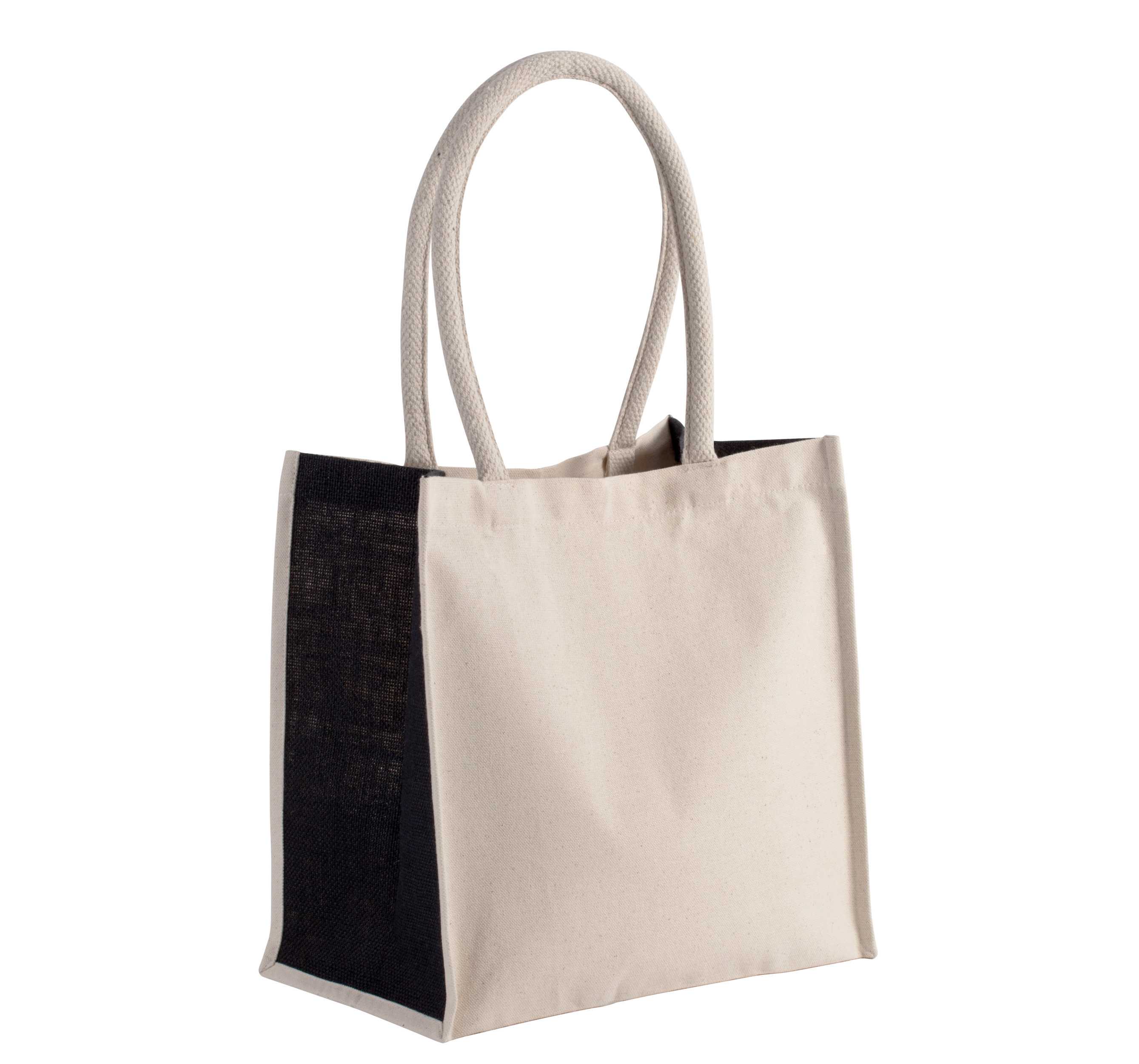 Bolsa de algodón / yute de 17 L Natural / Black