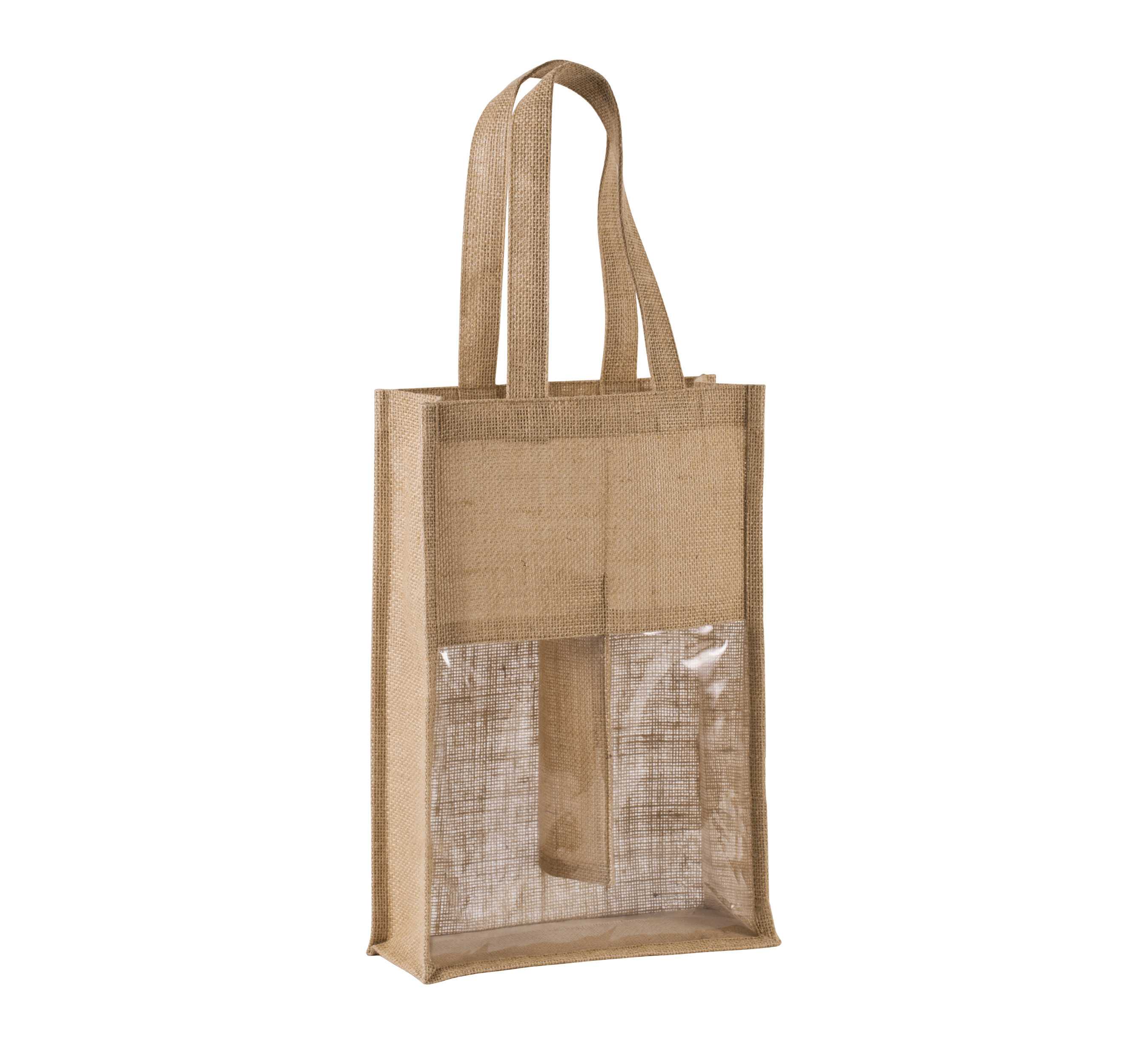 Bolsa de yute para botellas Natural