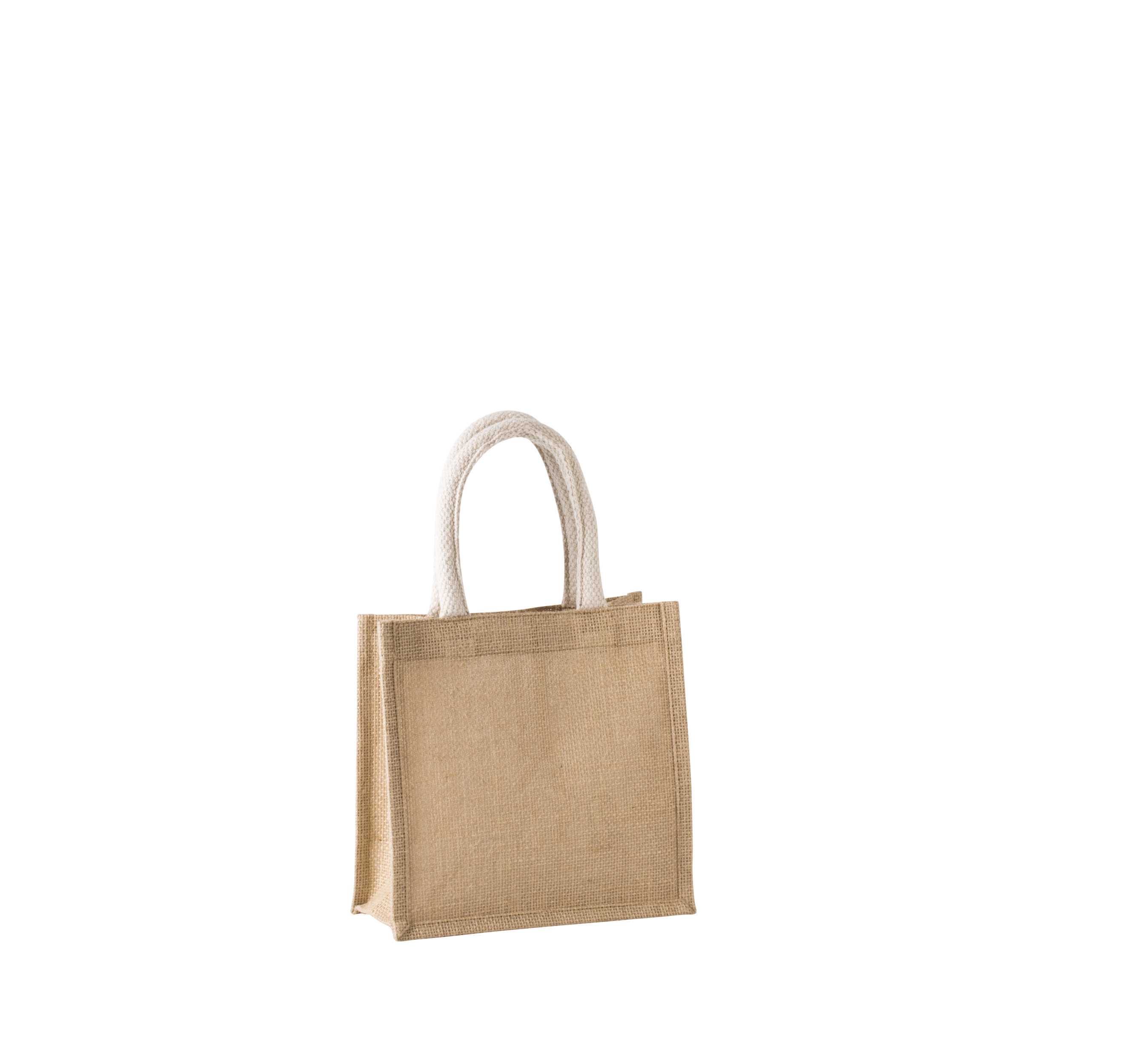 Bolsa estilo cesta de tela de yute, modelo pequeño Natural