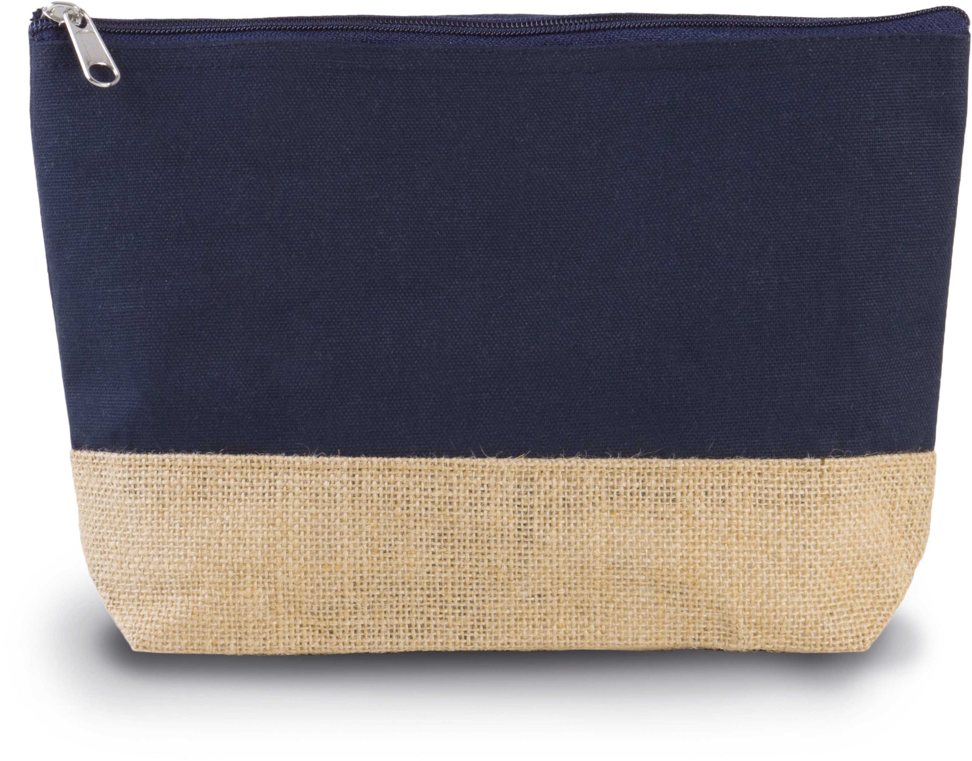 Estuche de algodón canvas y yute Navy / Natural