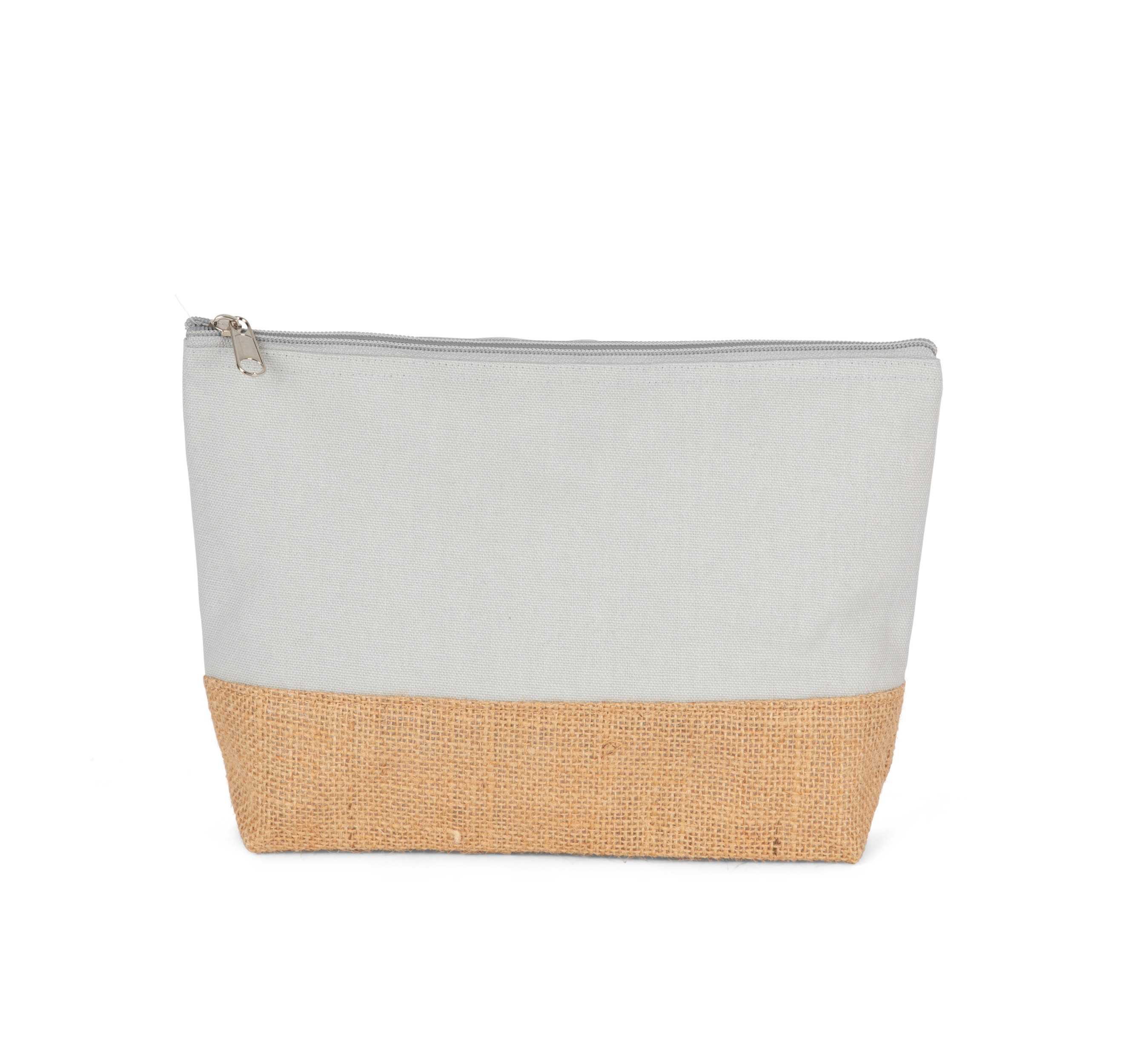 Estuche de algodón canvas y yute Snow Grey / Natural